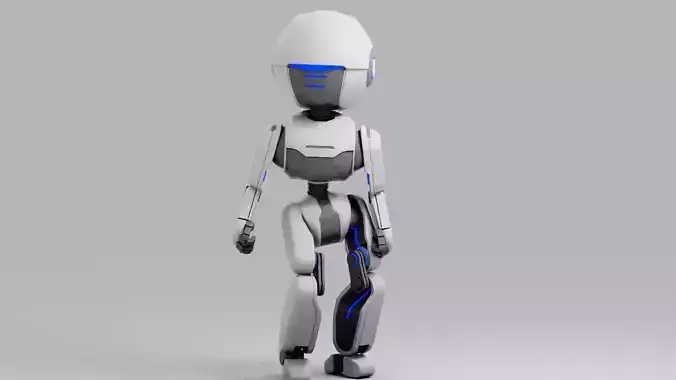 Droid rigged animated character Free low-poly 3D model