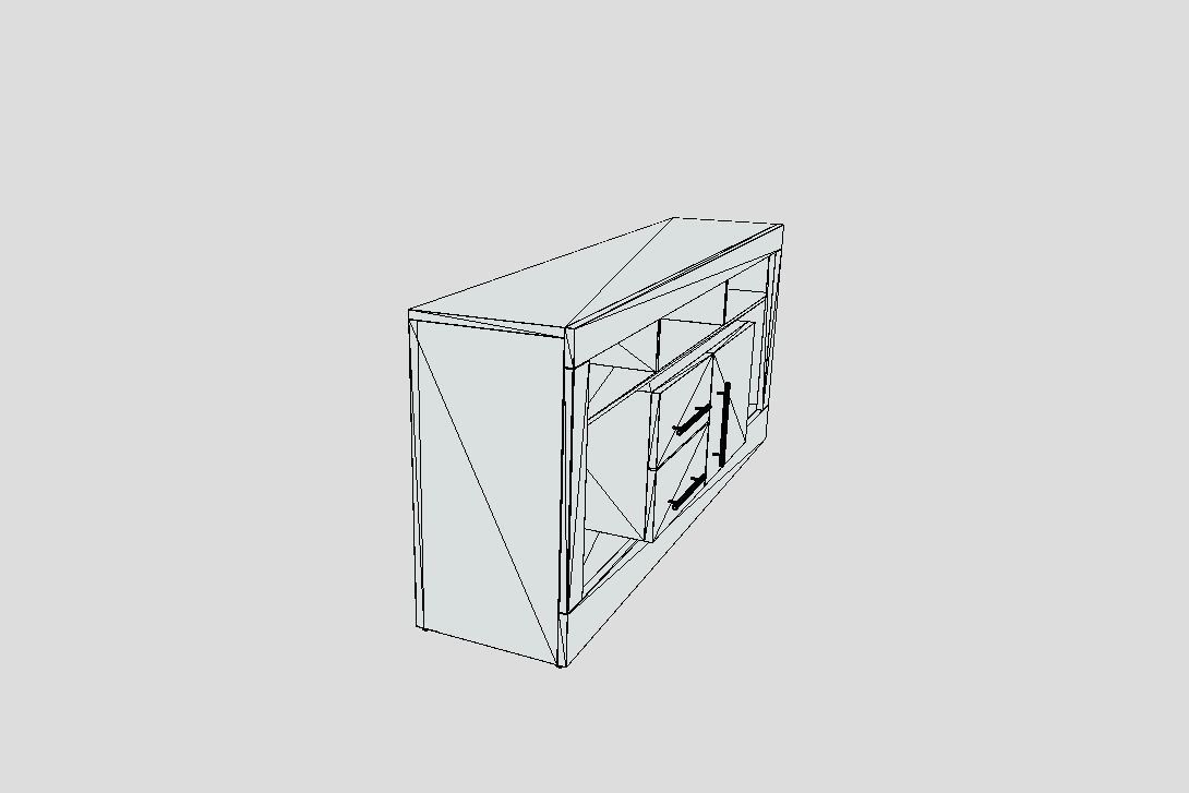 Rack tv Low-poly 3D model_7