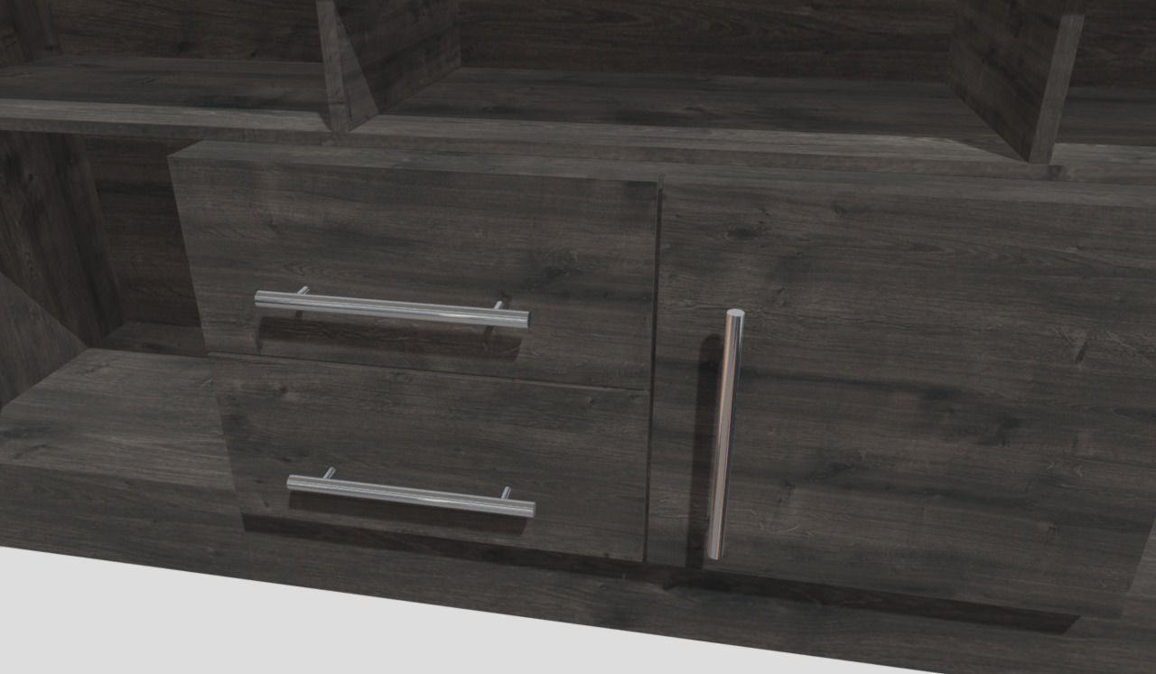 Rack tv Low-poly 3D model_3