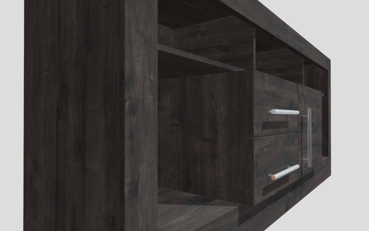 Rack tv Low-poly 3D model_5