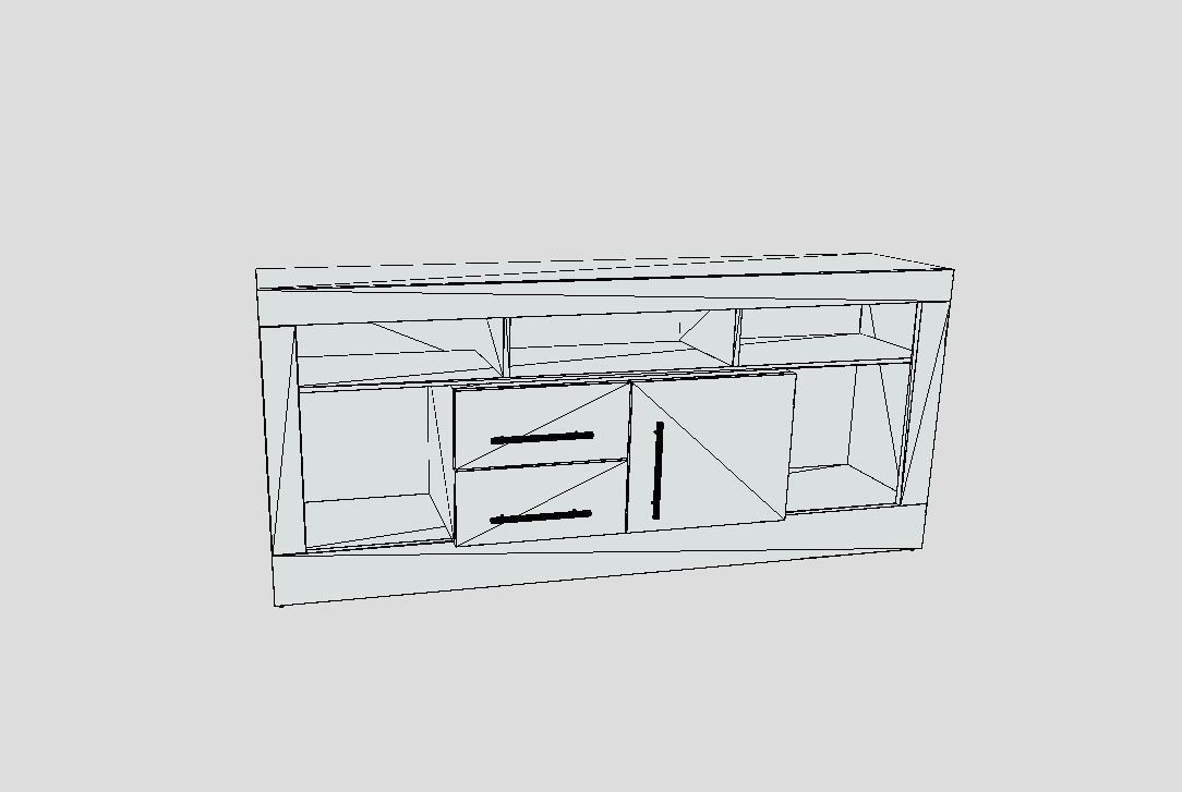Rack tv Low-poly 3D model_6