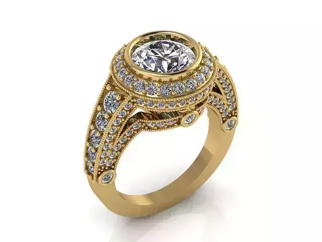 Diamond Solitaire Ring Jewellery for Women 3D print model