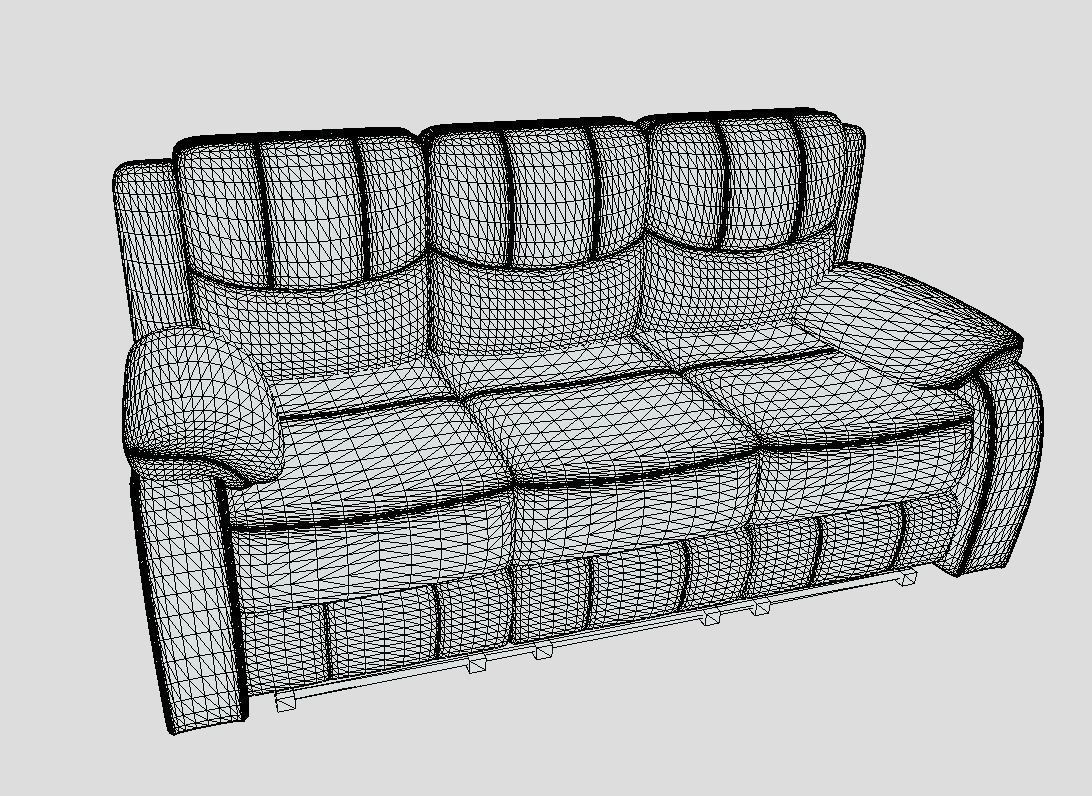 Recliner sofa 3D model_5