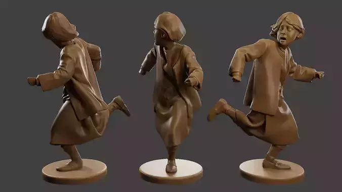 ww2 Scared Girl SG1 005 3D print model