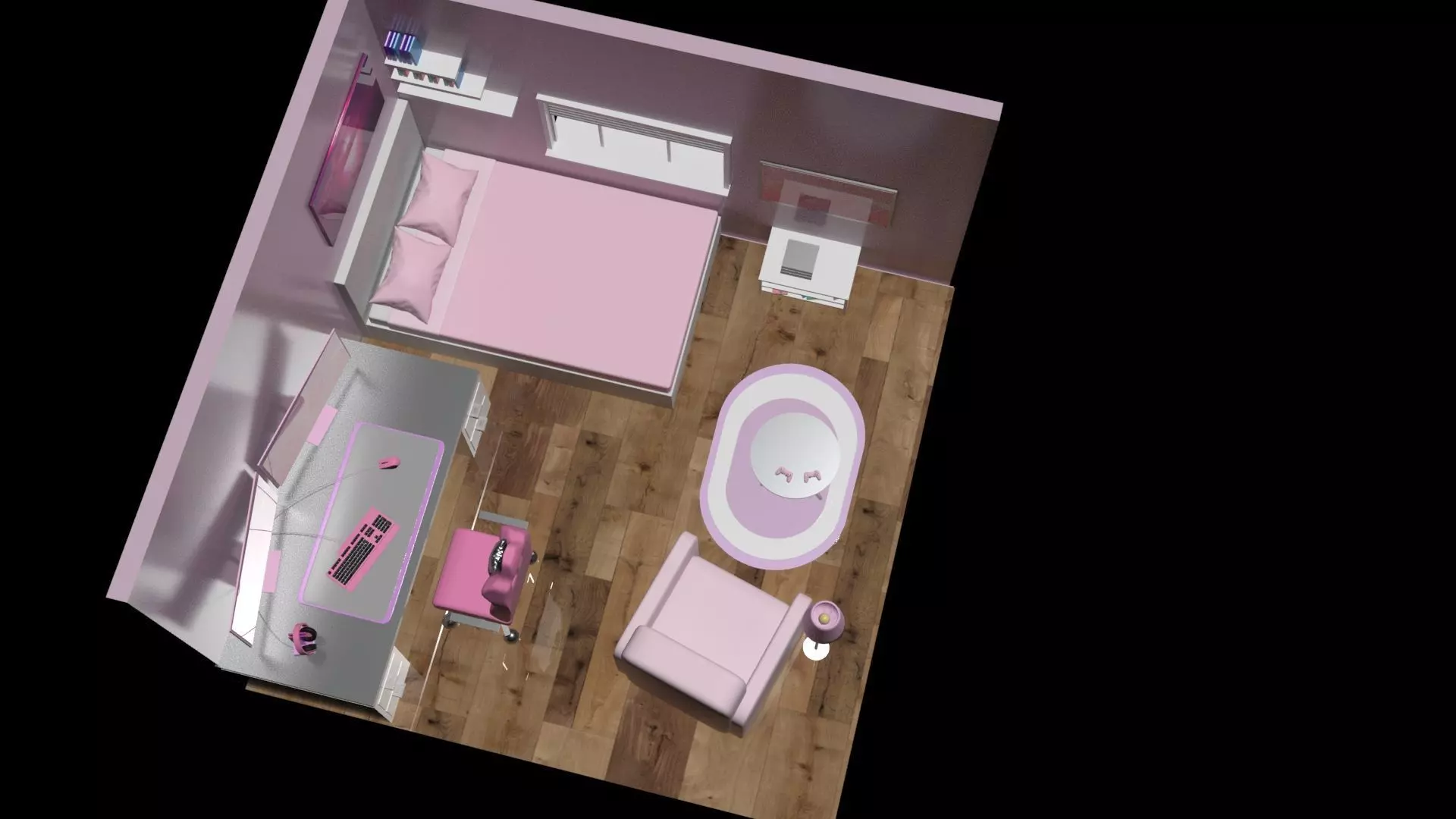 Game room Low Poly  3D model_0