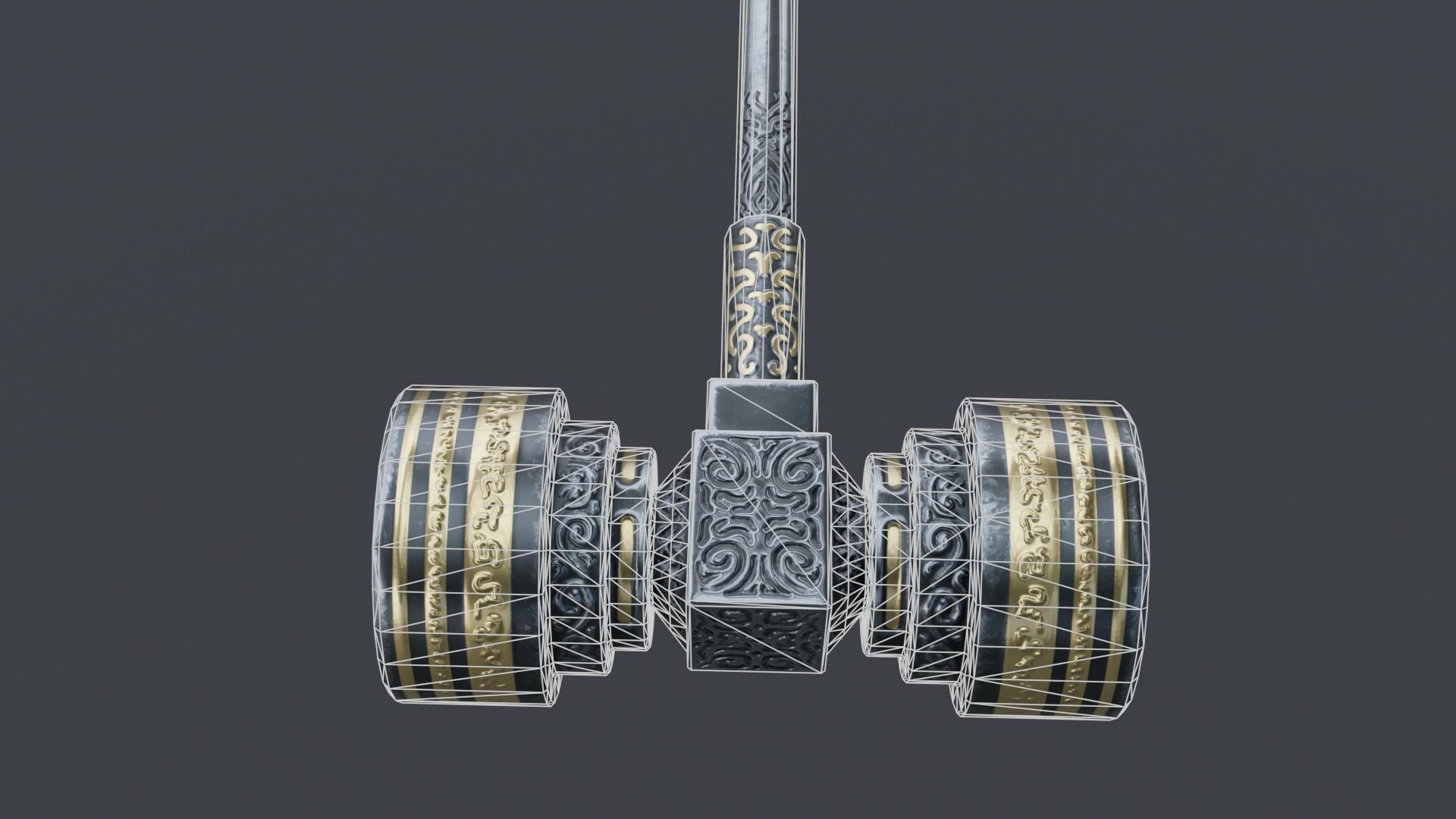 Hammer 04 Low-poly 3D model_8