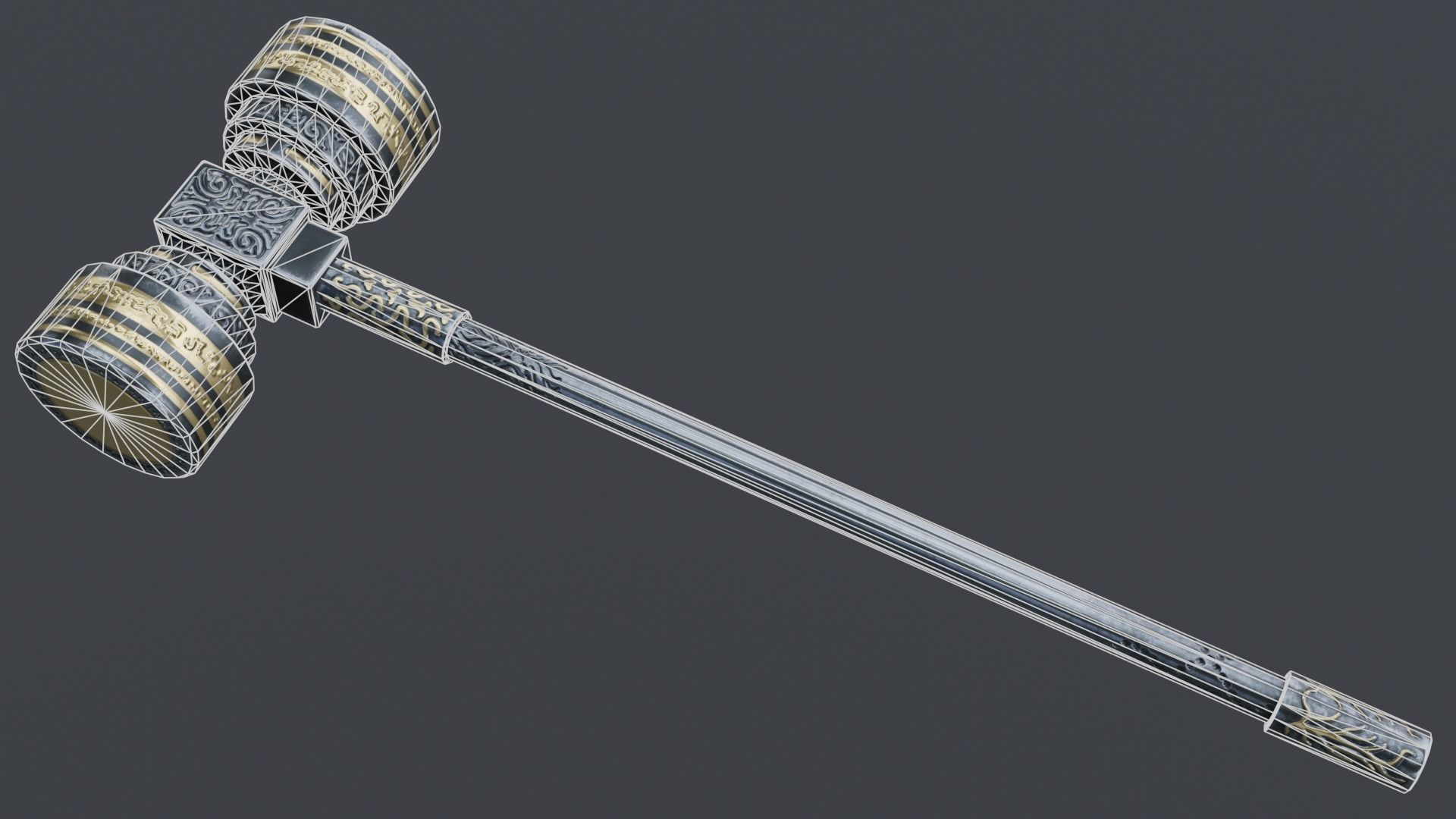 Hammer 04 Low-poly 3D model_7