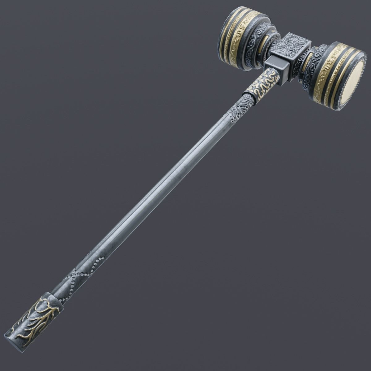 Hammer 04 Low-poly 3D model_2
