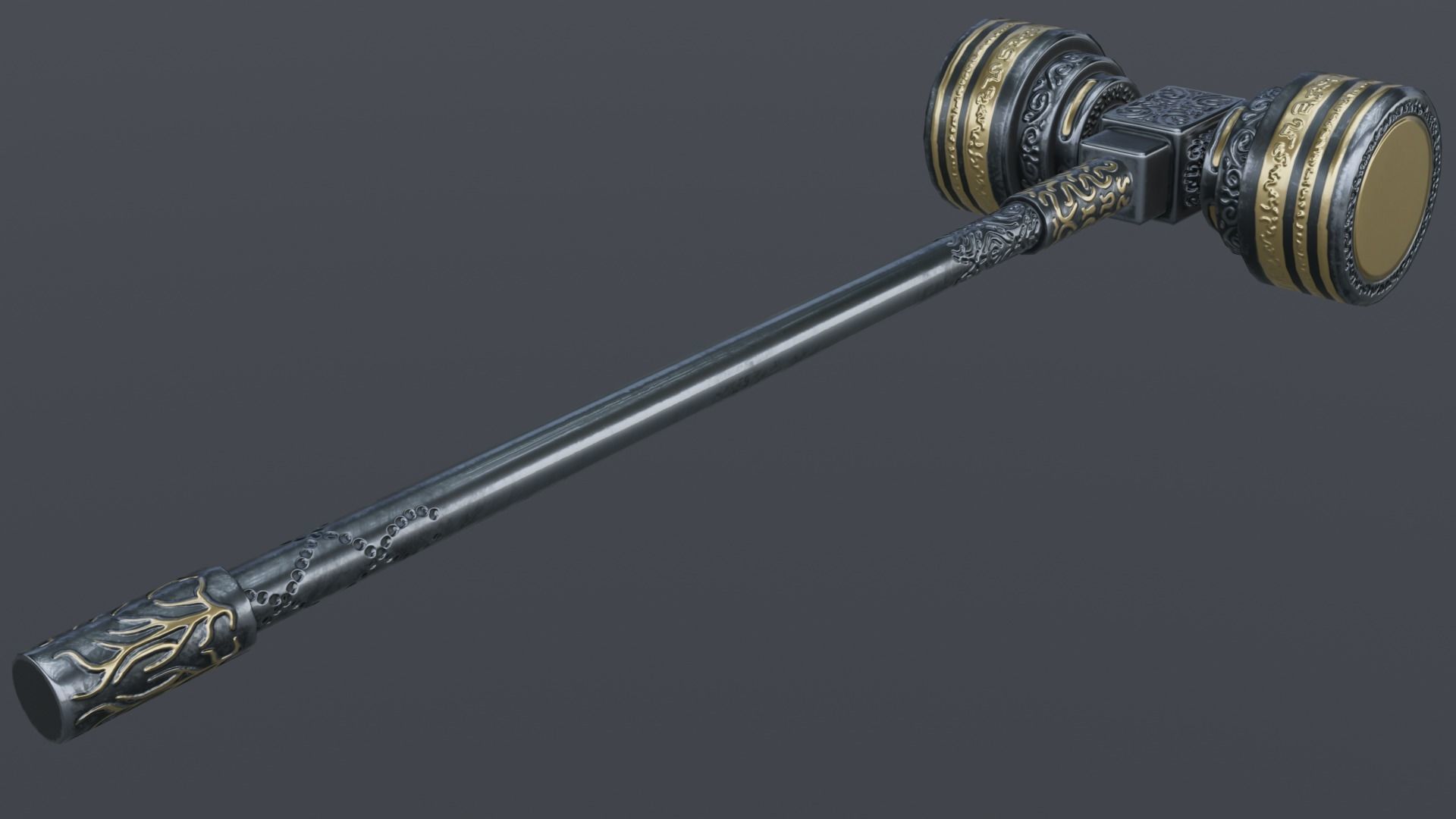 Hammer 04 Low-poly 3D model_4