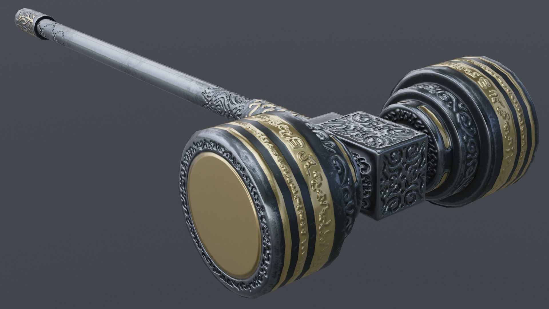Hammer 04 Low-poly 3D model_3