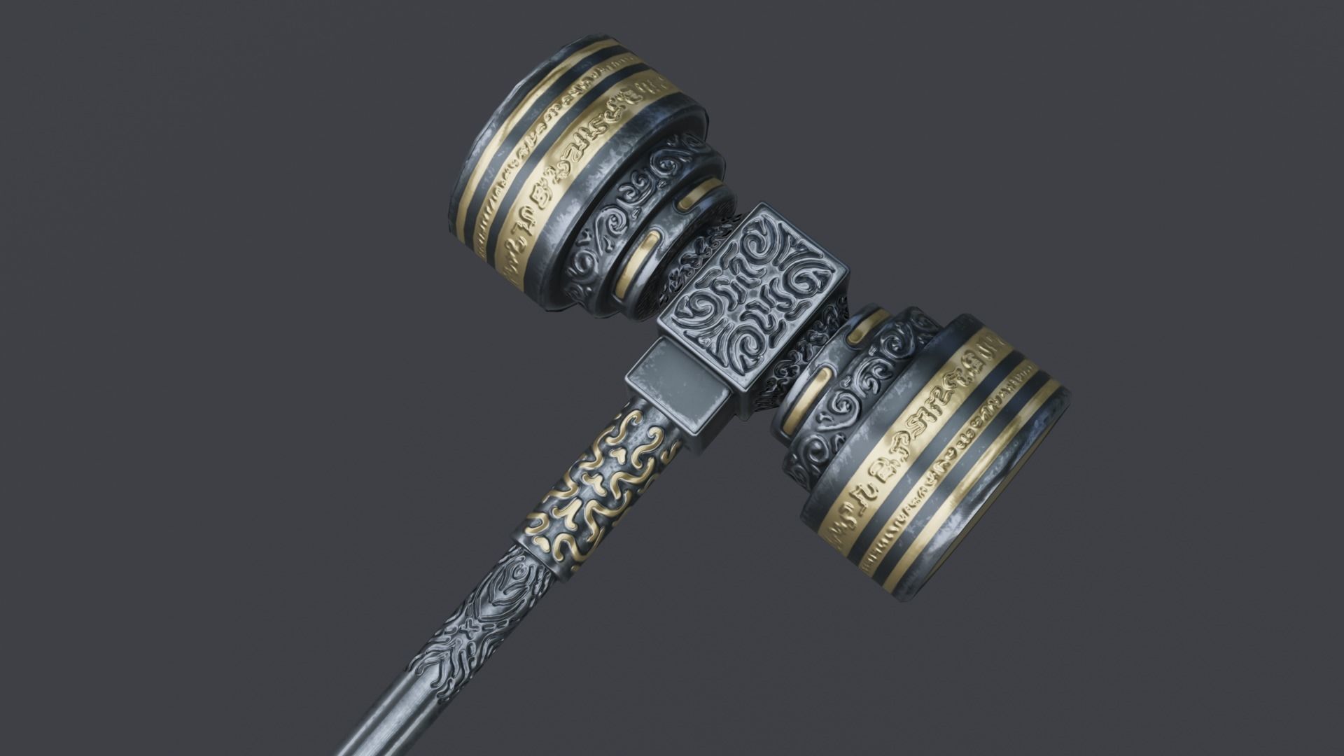 Hammer 04 Low-poly 3D model_1