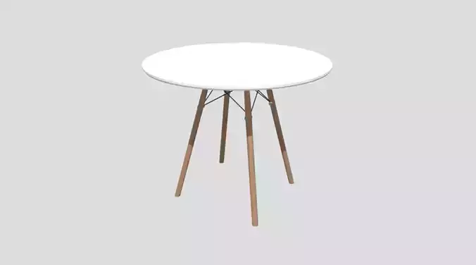Circular table Low-poly 3D model
