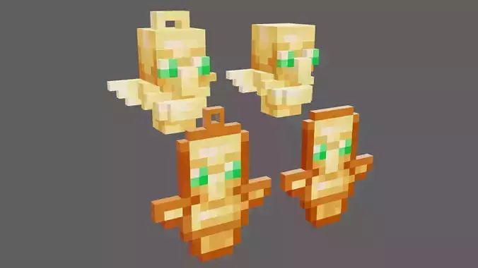 Minecraft Totem Of Undying 3D Model Ready for Games and Renders