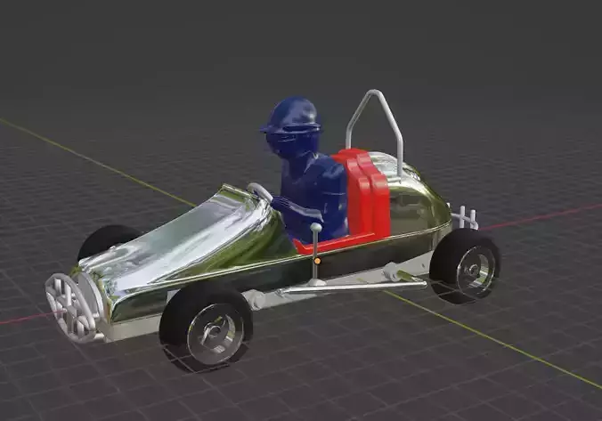 The silver Flash midget racer ready to print 3D print model