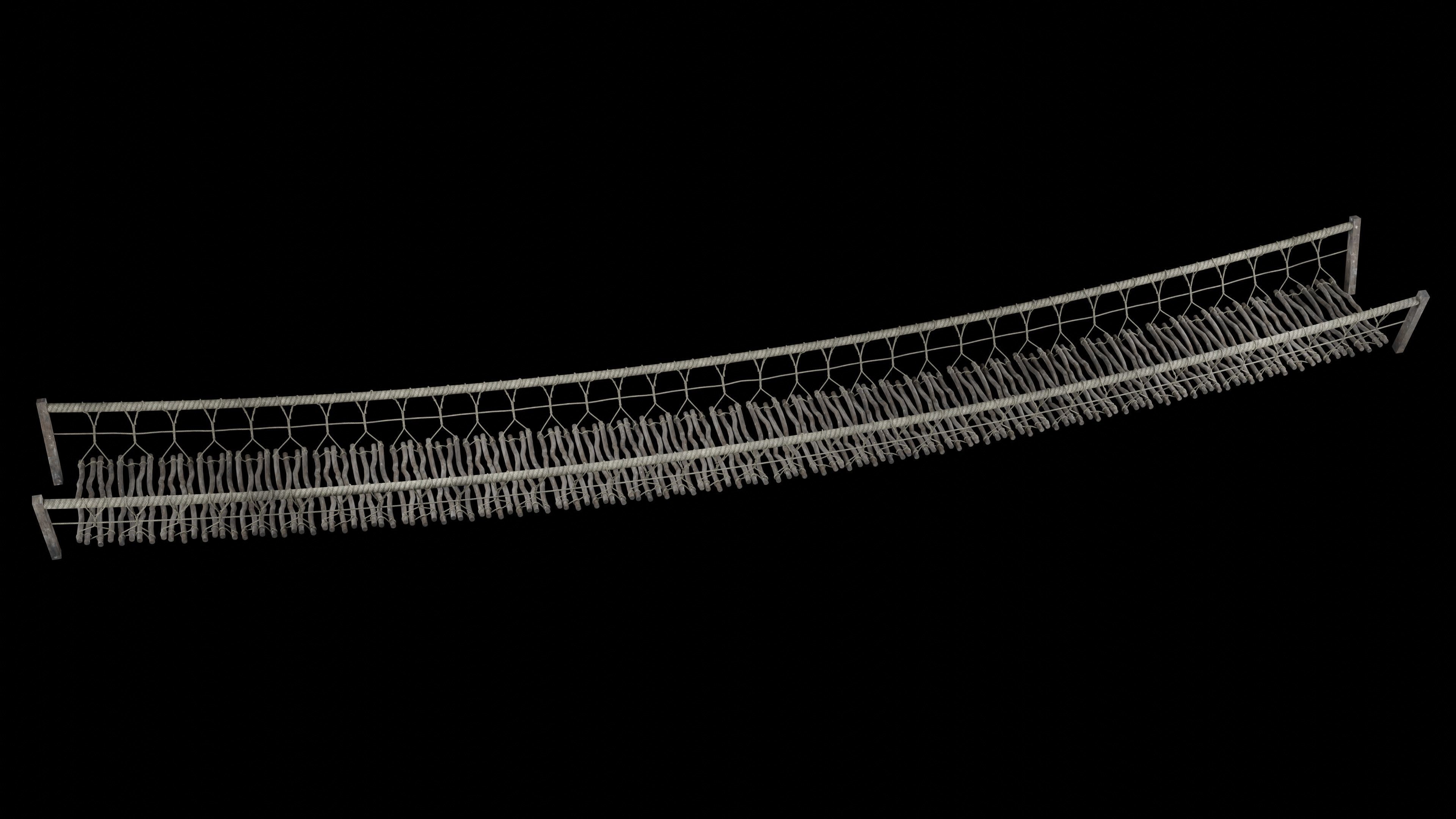 ROPE BRIDGE JUNGLE TRACK PIER HANGING PLATFORM COLLECTION Low-poly 3D model_20