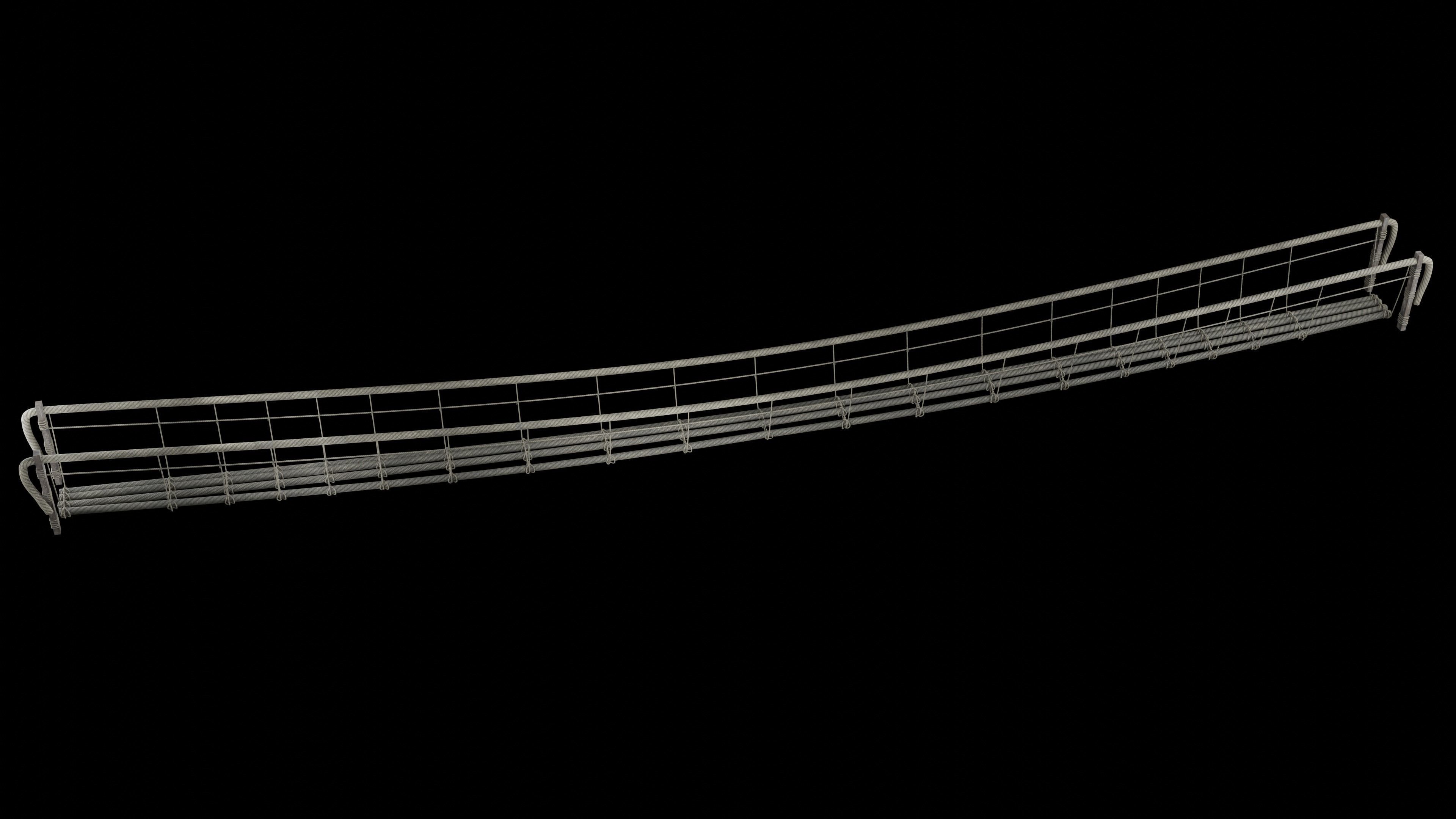 ROPE BRIDGE JUNGLE TRACK PIER HANGING PLATFORM COLLECTION Low-poly 3D model_19