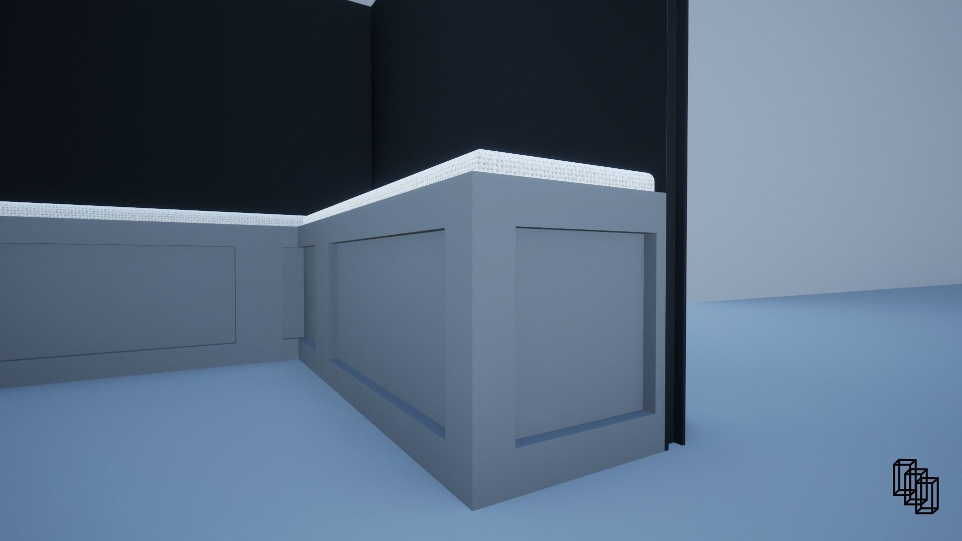 Seating Nook Low-poly 3D model_3