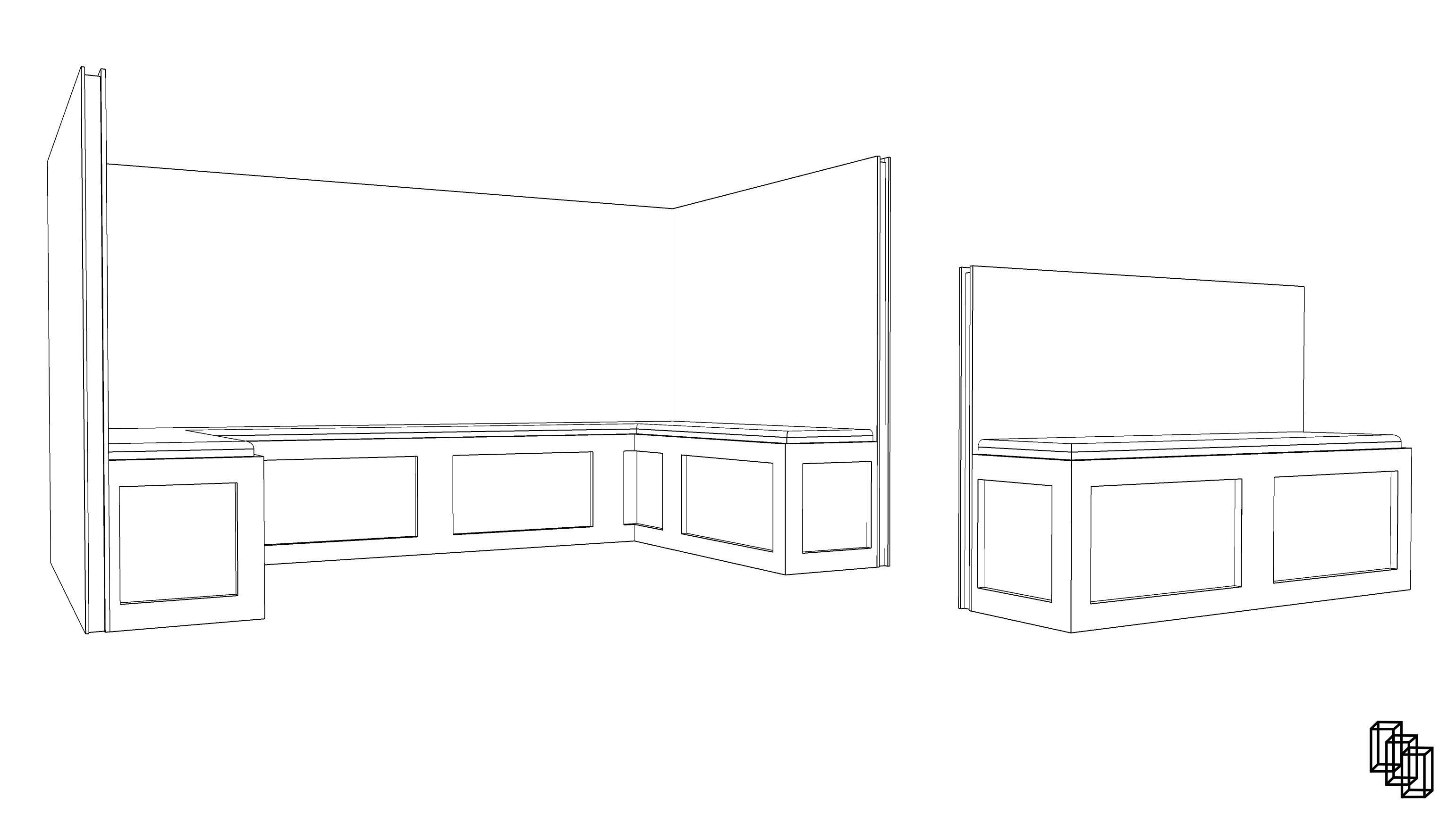 Seating Nook Low-poly 3D model_7