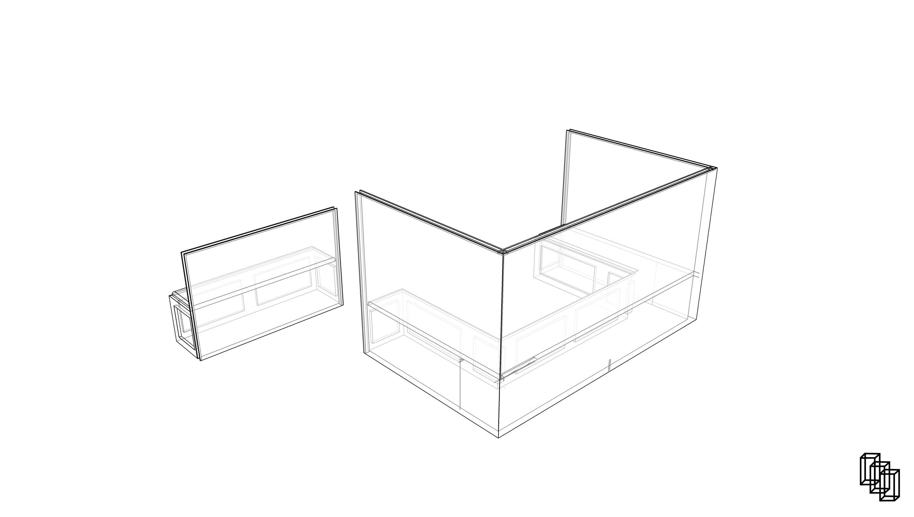 Seating Nook Low-poly 3D model_8