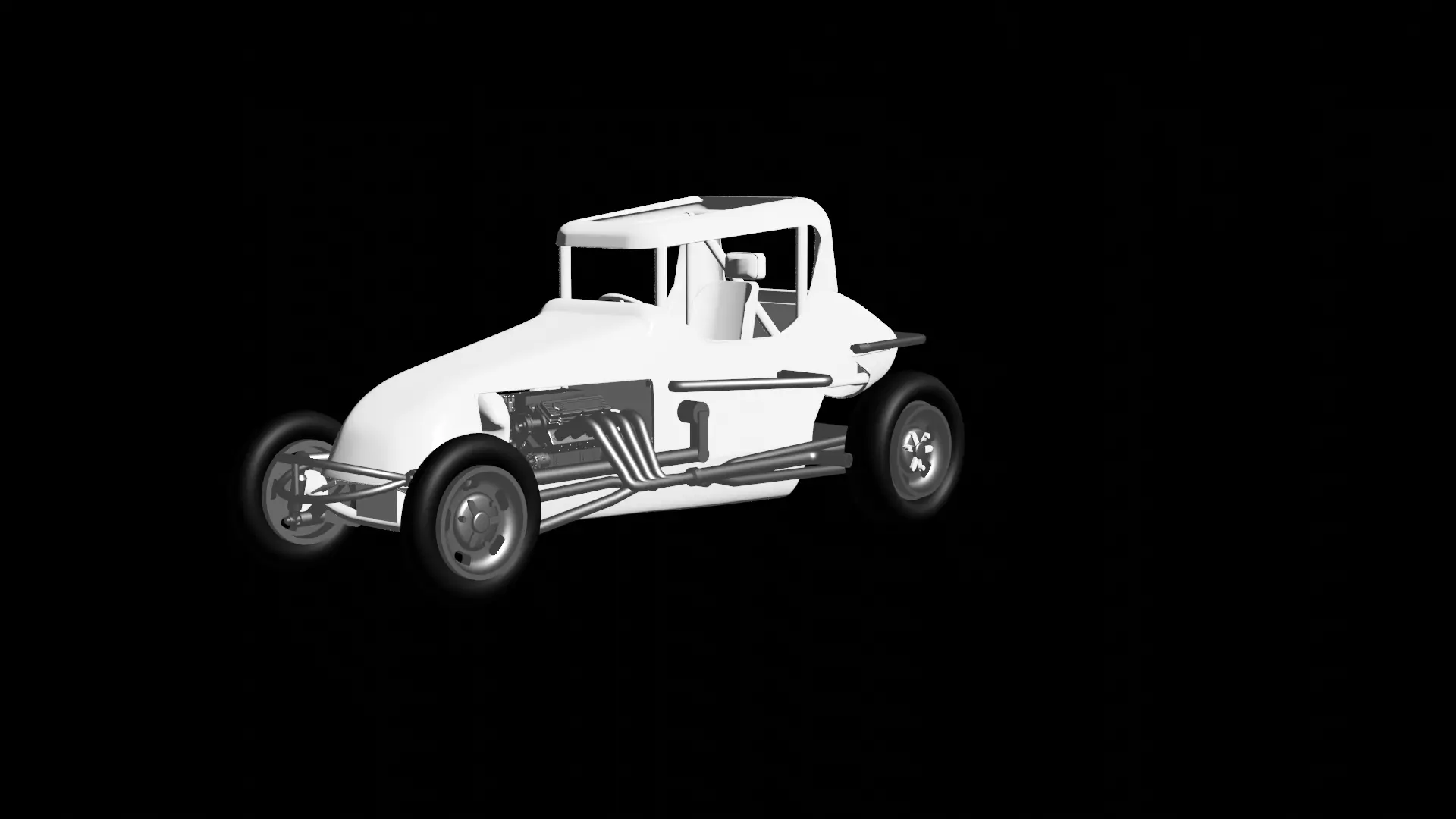 Super modified dirt track racer ready to print 3D print model_0
