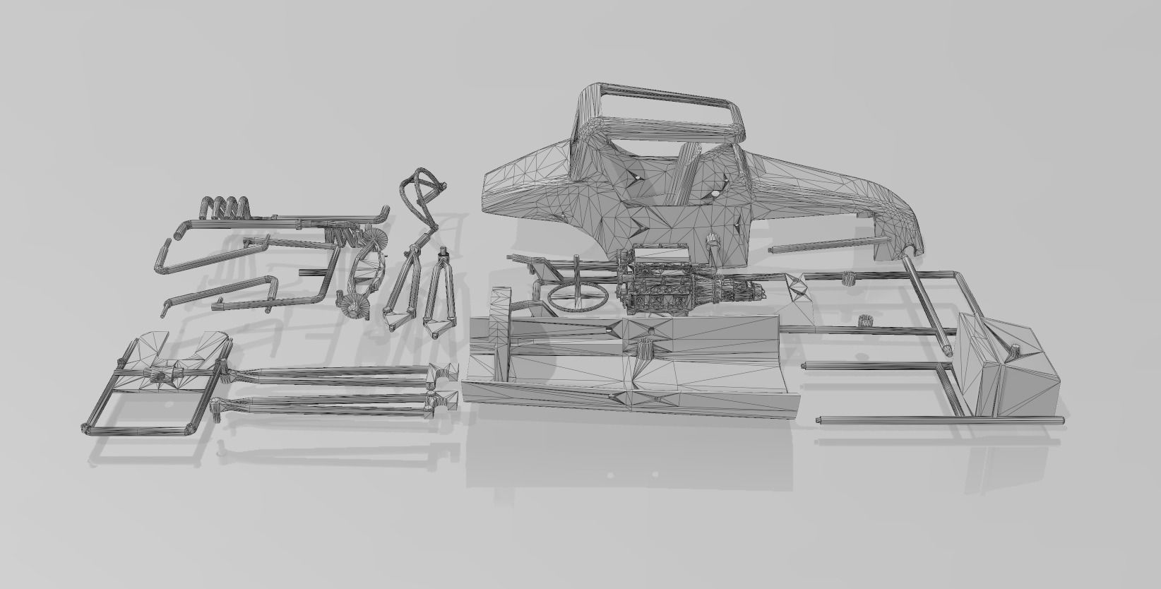 Super modified dirt track racer ready to print 3D print model_3