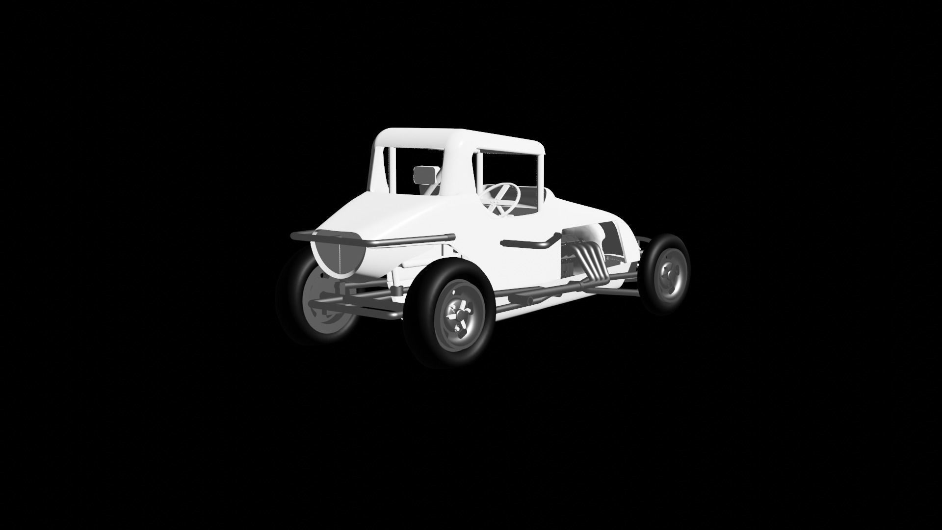 Super modified dirt track racer ready to print 3D print model_6
