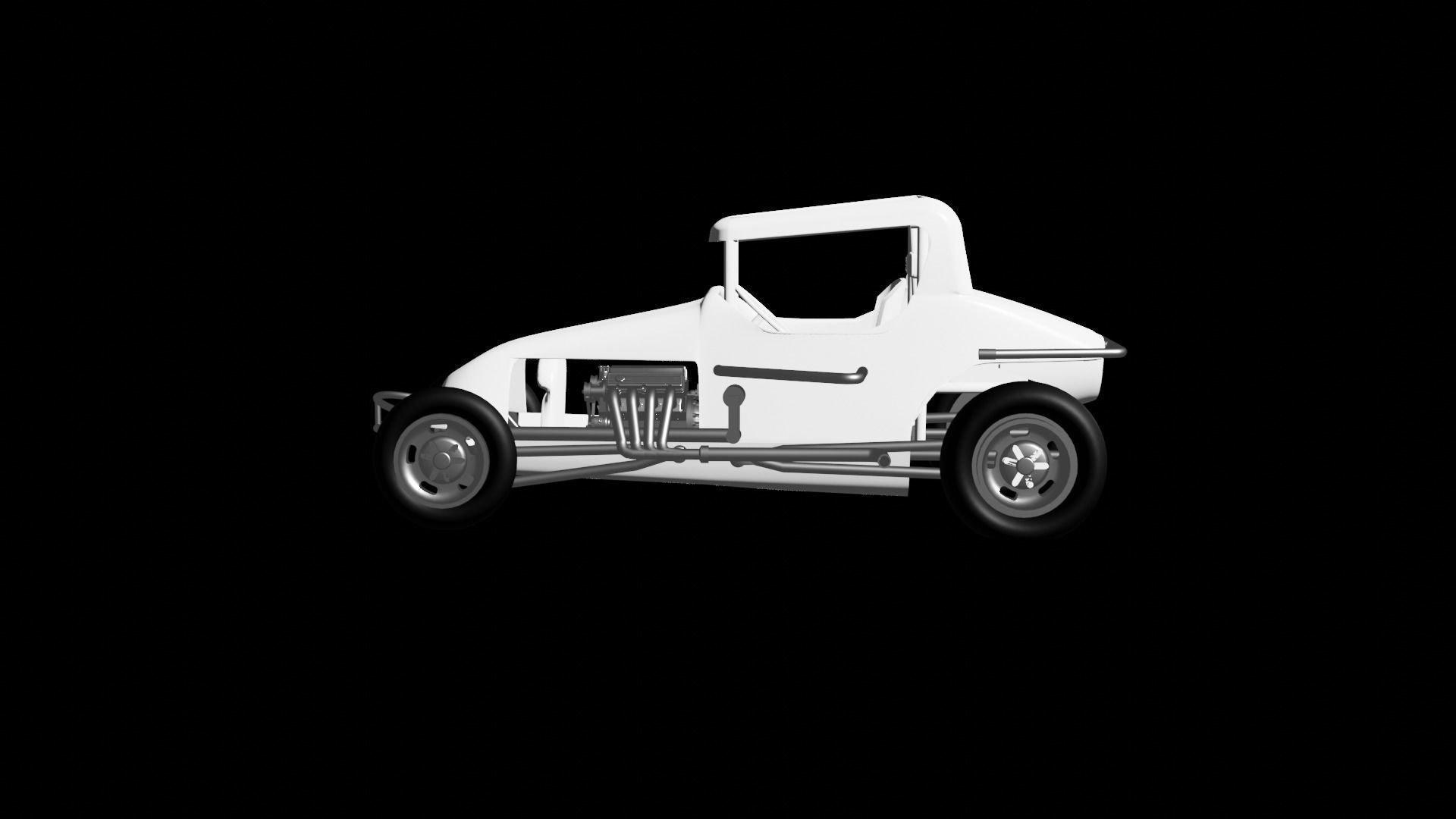 Super modified dirt track racer ready to print 3D print model_1