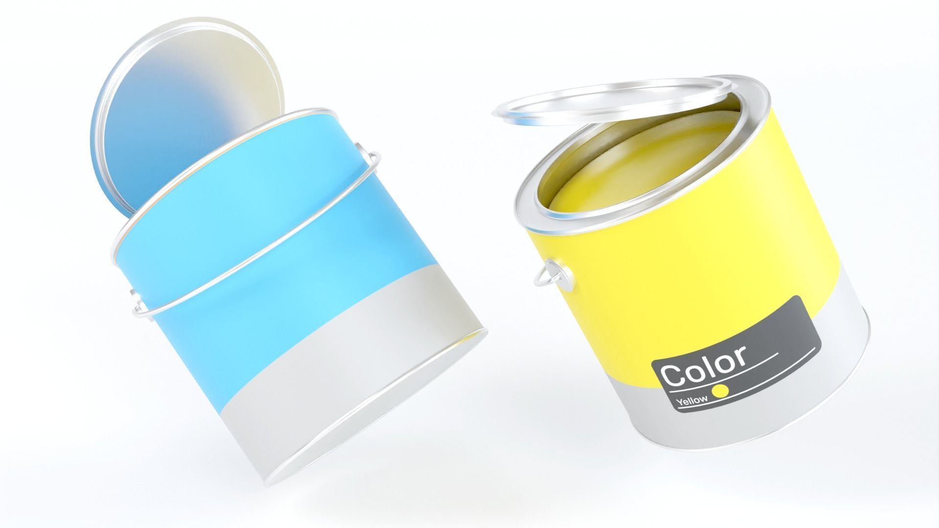 Pack 6 Paint Containers Colors 3D Model Collection_23