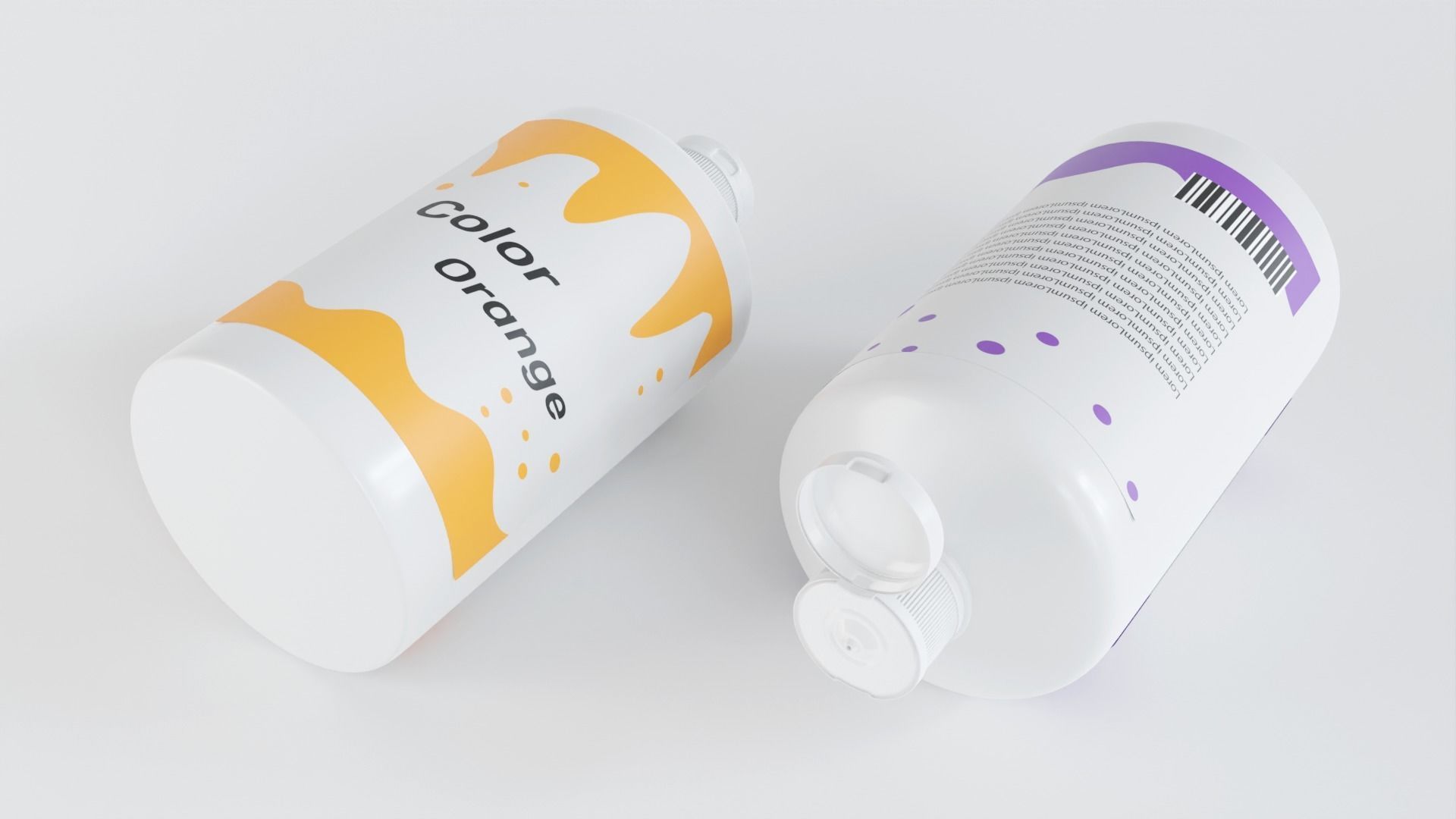 Pack 6 Paint Containers Colors 3D Model Collection_26