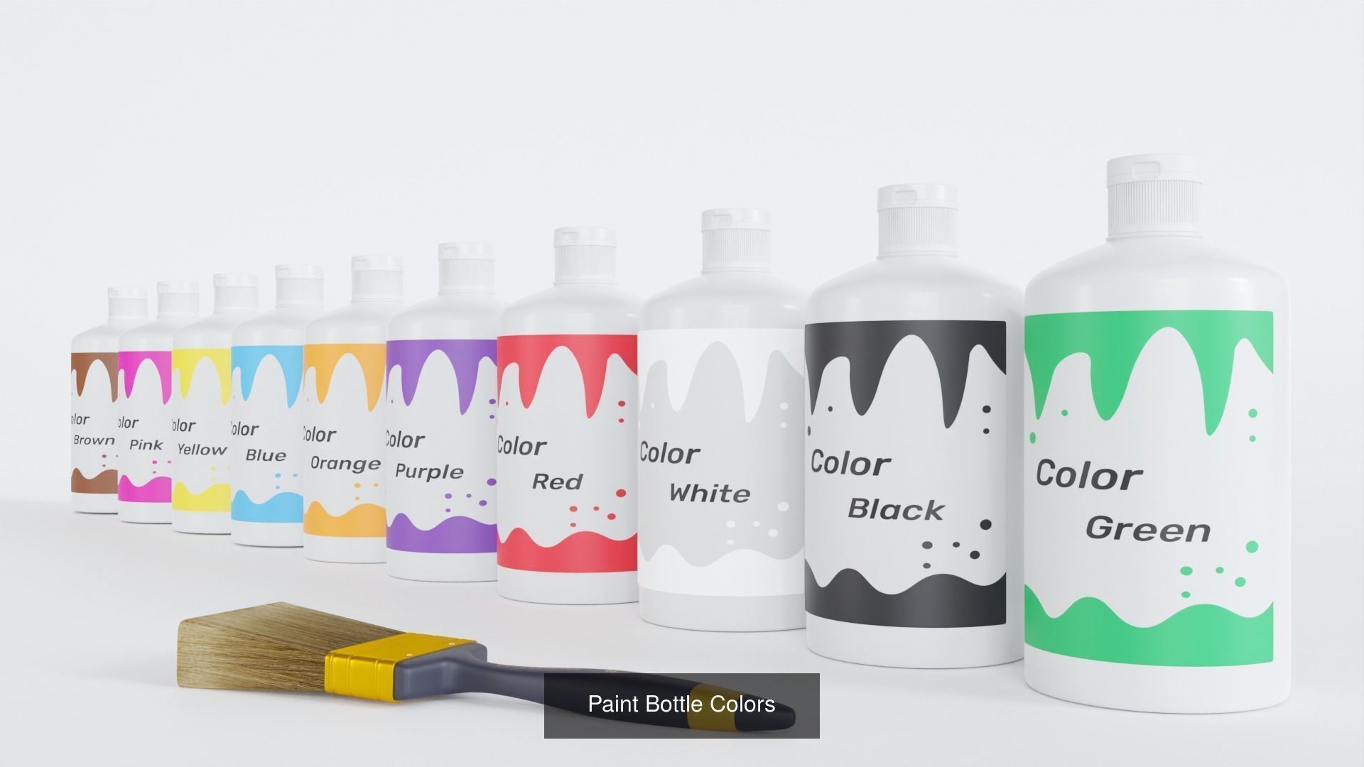 Pack 6 Paint Containers Colors 3D Model Collection_4
