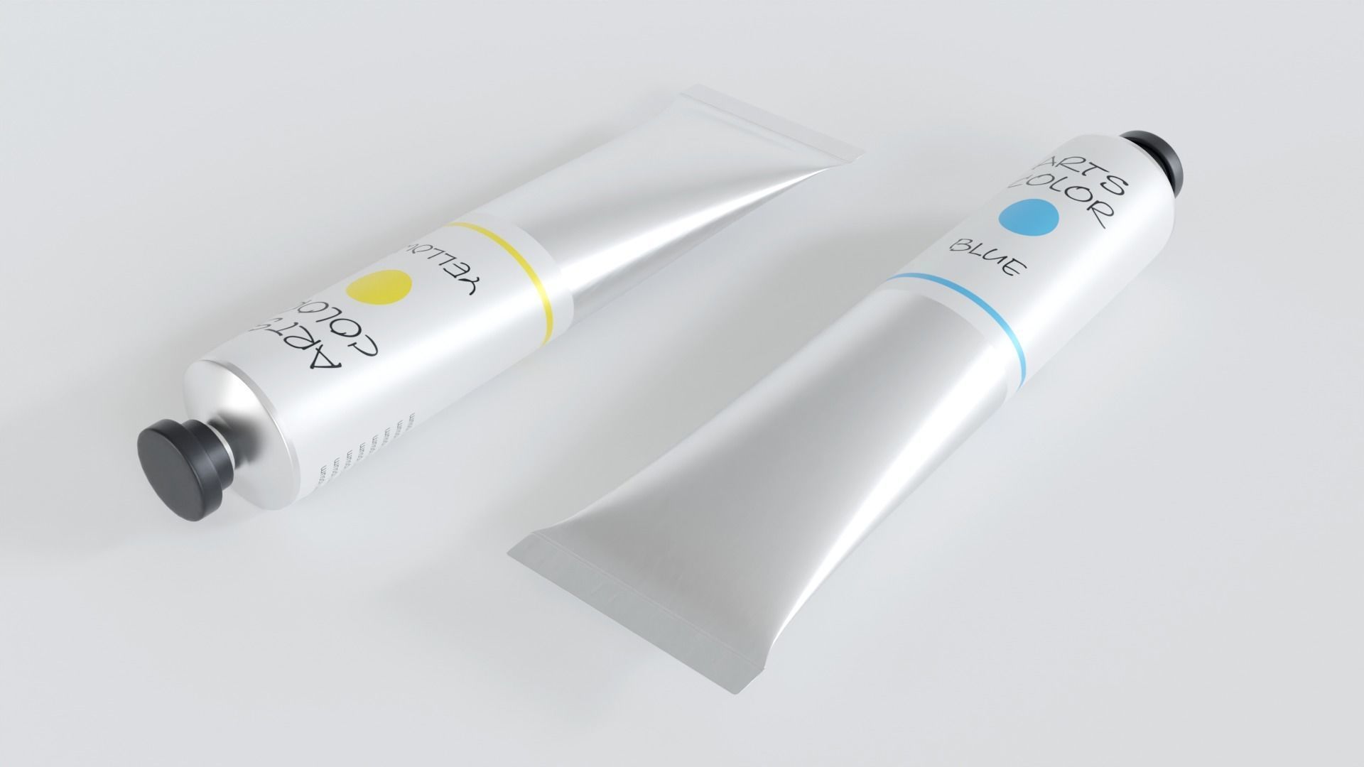 Pack 6 Paint Containers Colors 3D Model Collection_11