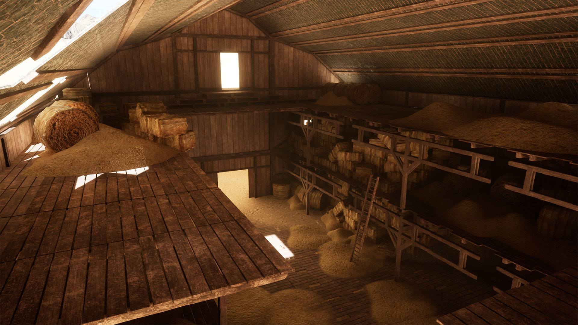 Modular Western Barn 30 Assets Low-poly 3D model_10