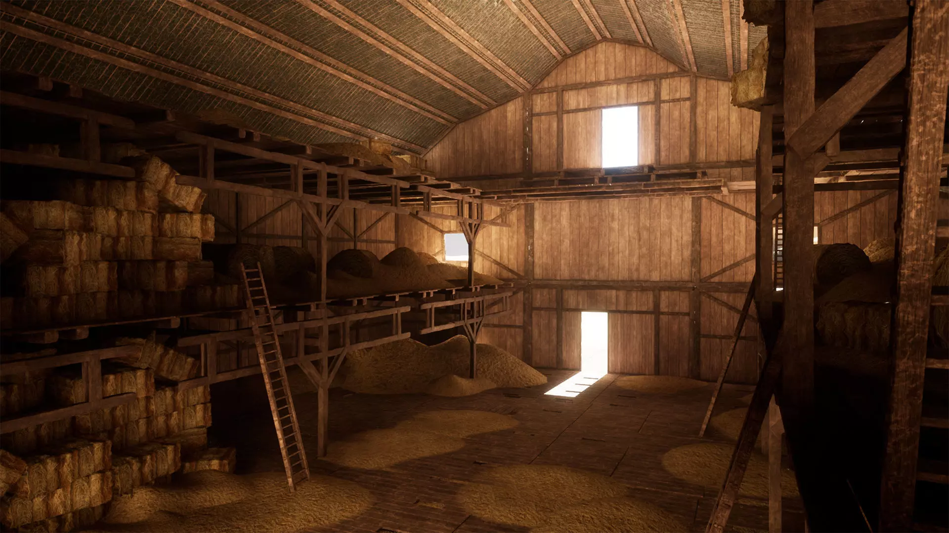 Modular Western Barn 30 Assets Low-poly 3D model_0