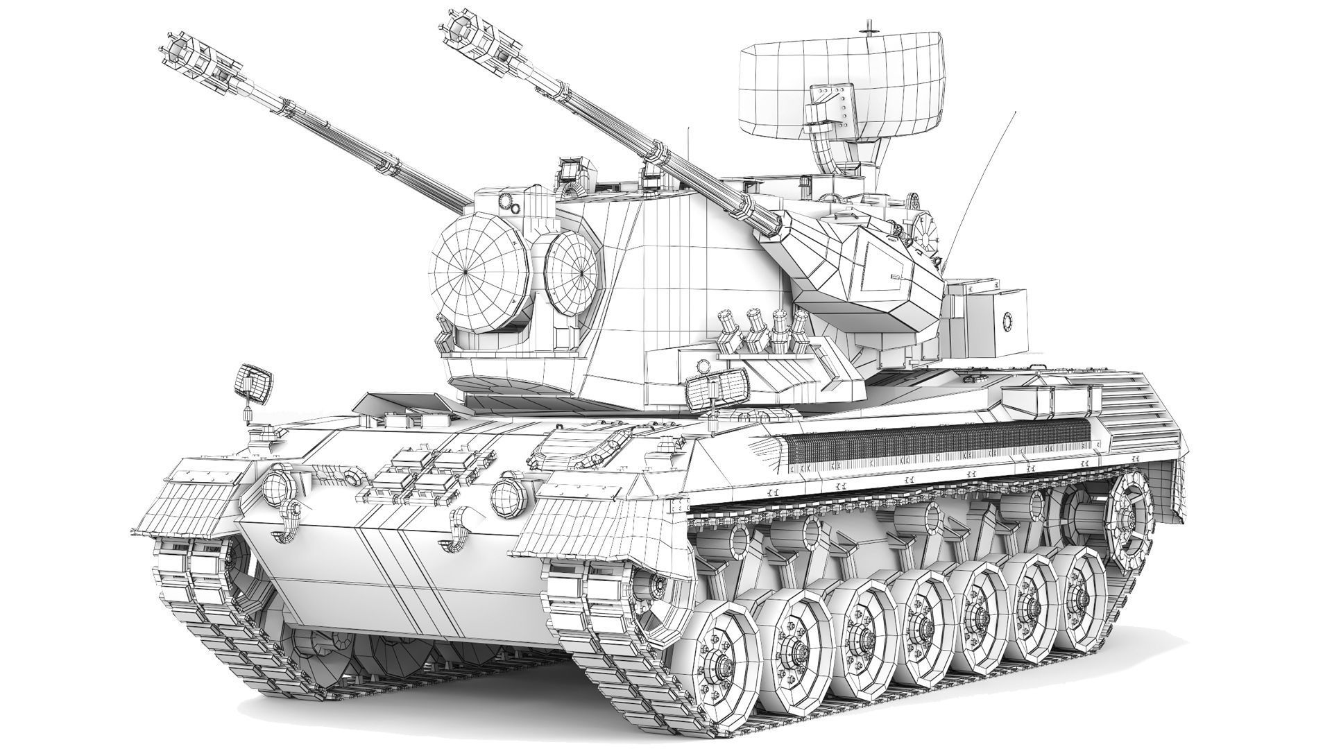 FlakPz 2 Gepard 1A2 2006 3D model_8