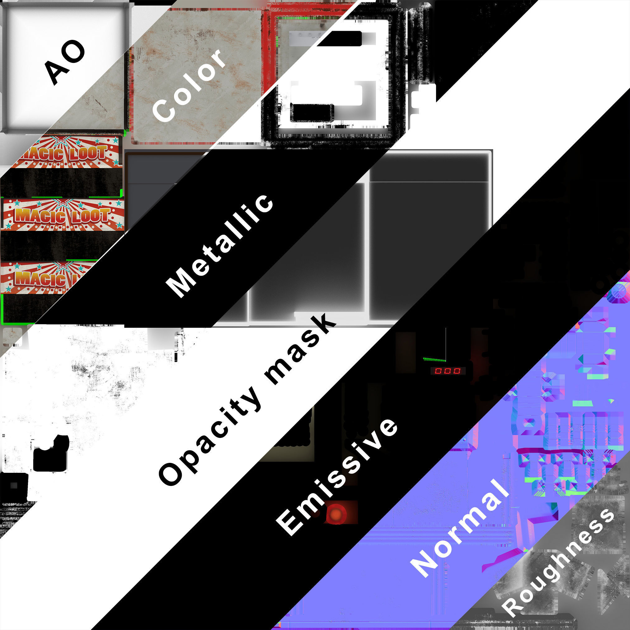 Teddies claw machine Low-poly 3D model_6