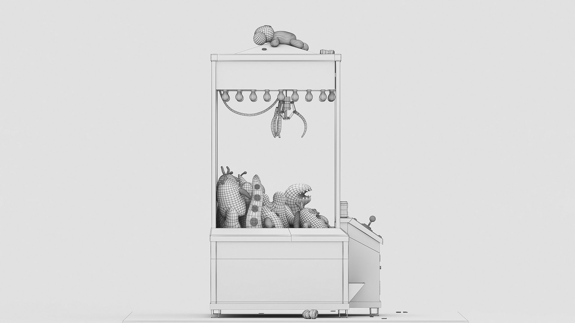 Teddies claw machine Low-poly 3D model_11