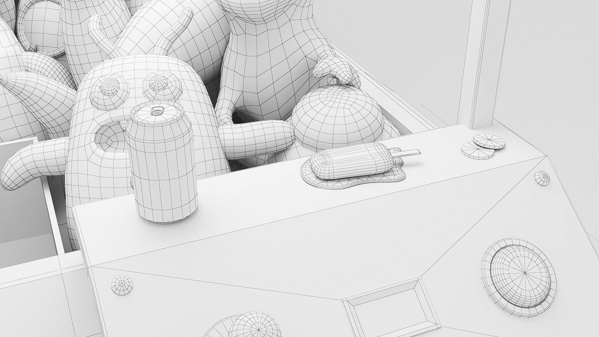 Teddies claw machine Low-poly 3D model_5