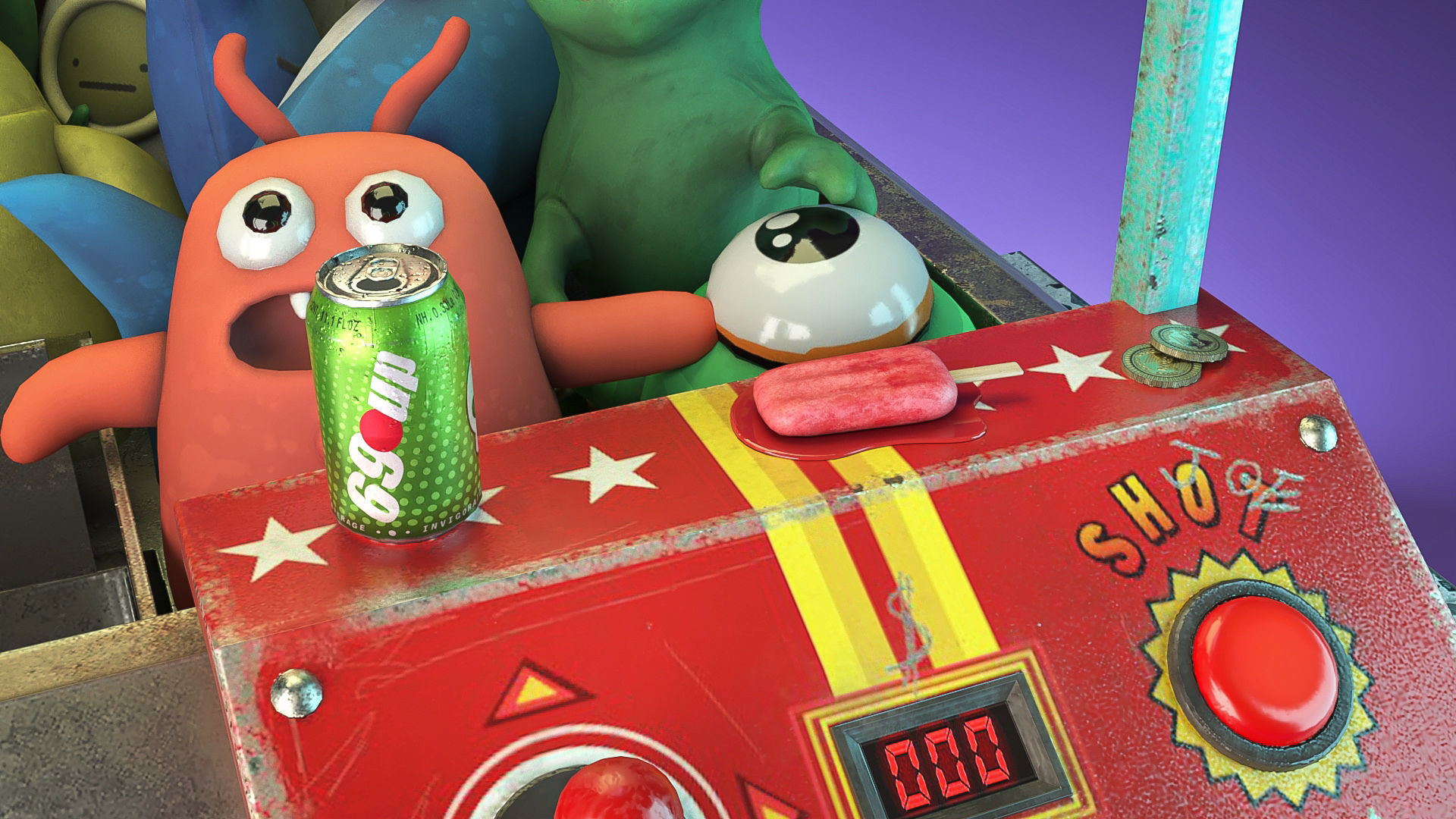 Teddies claw machine Low-poly 3D model_4