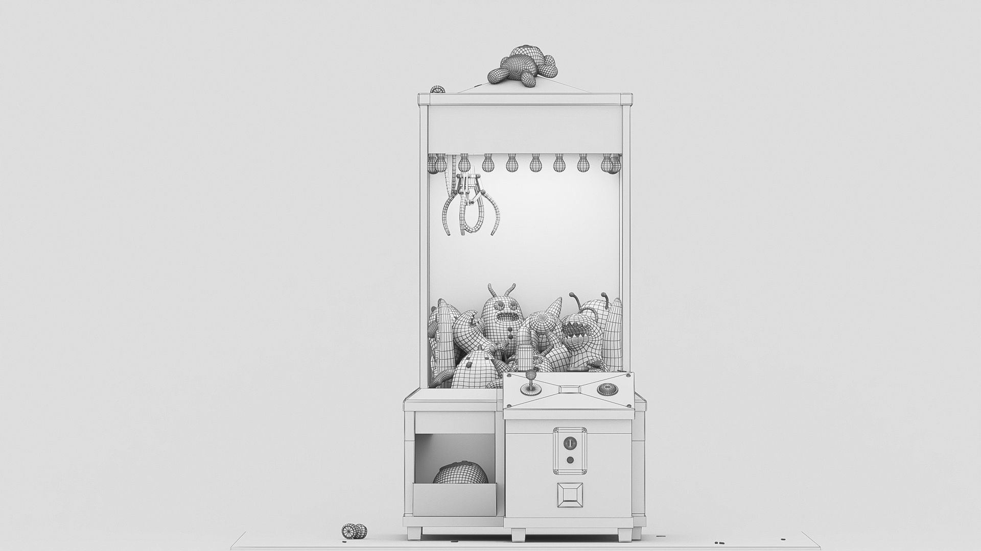 Teddies claw machine Low-poly 3D model_9
