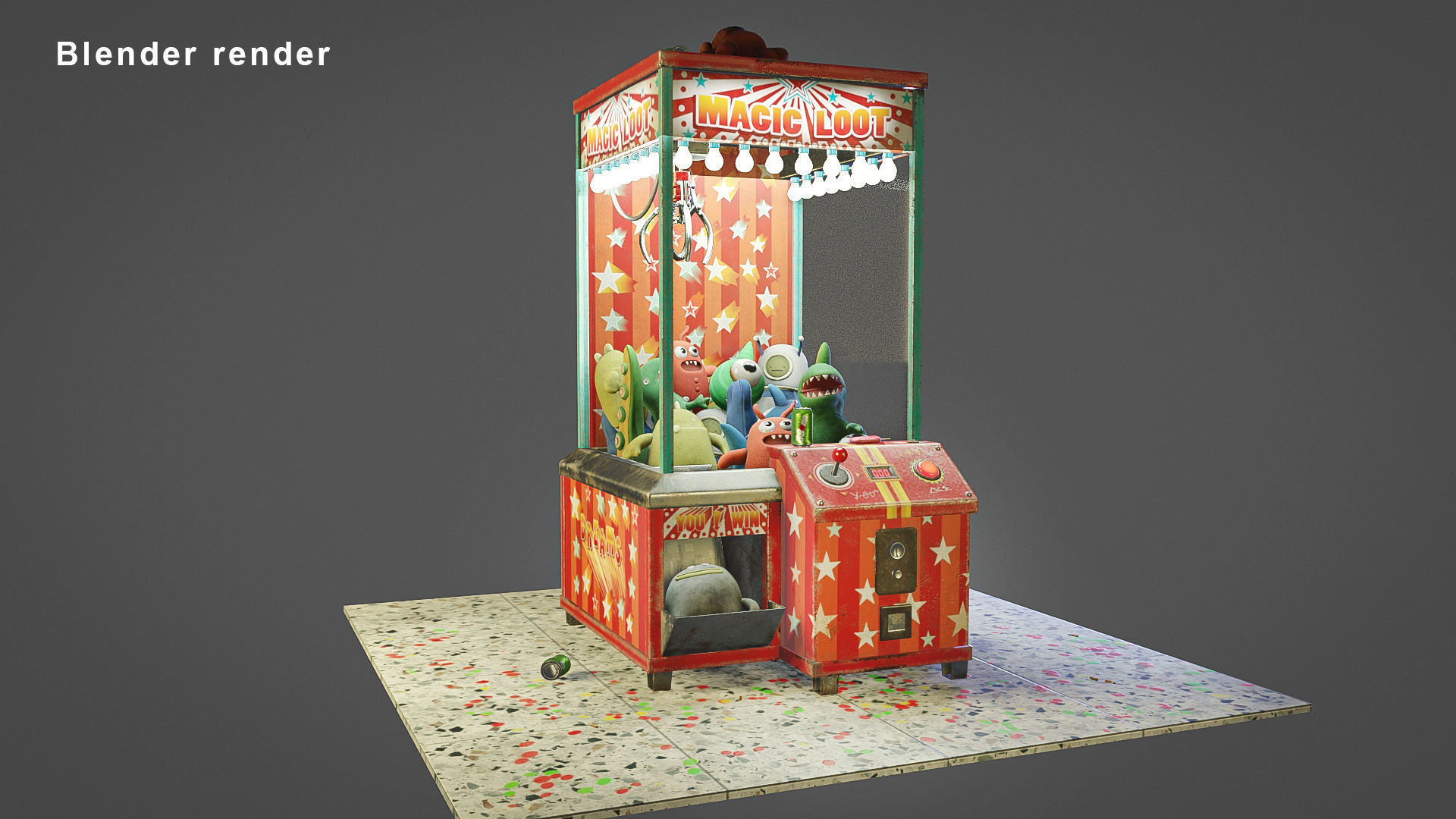 Teddies claw machine Low-poly 3D model_22