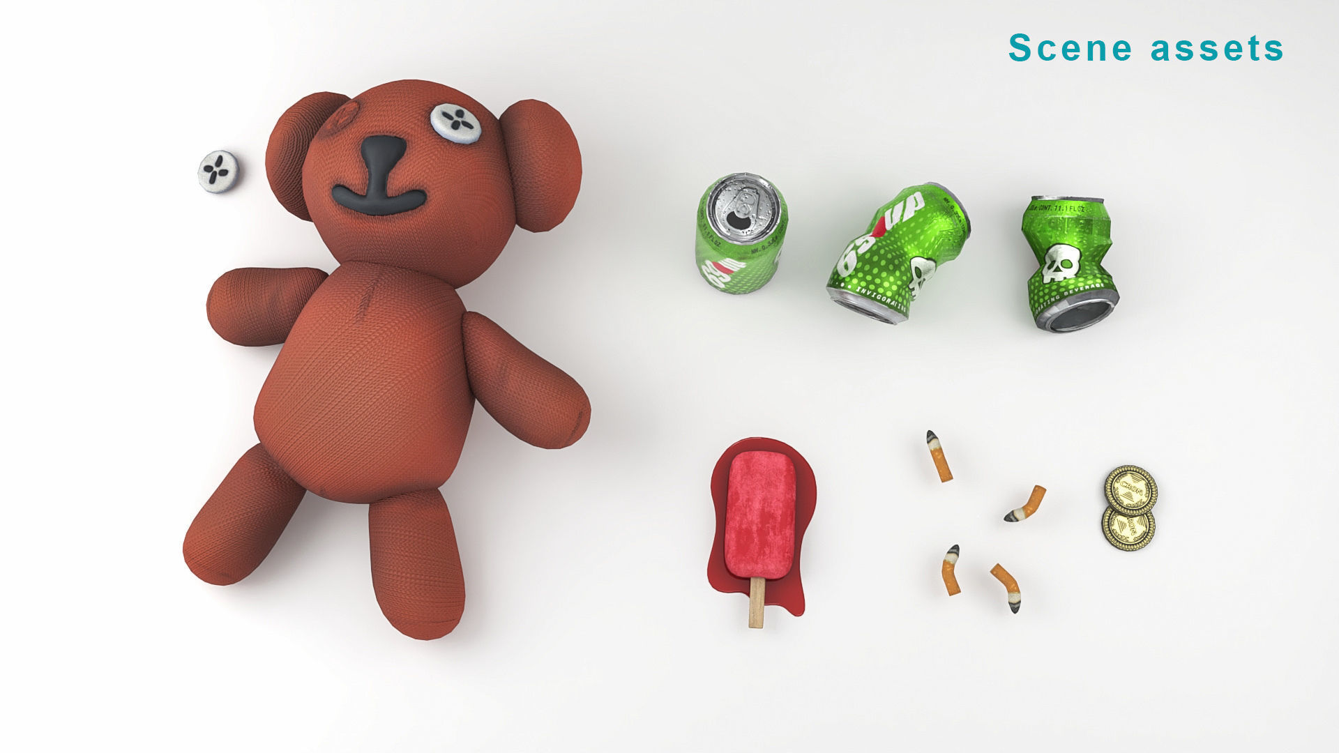 Teddies claw machine Low-poly 3D model_19