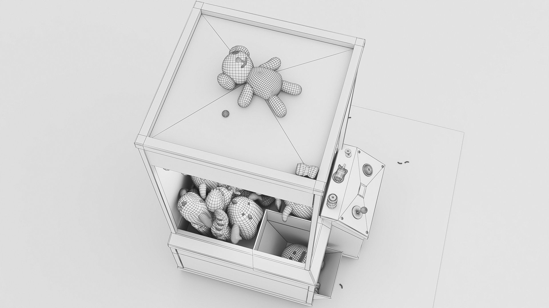 Teddies claw machine Low-poly 3D model_3