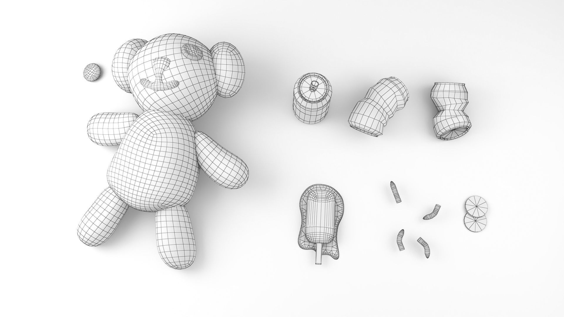Teddies claw machine Low-poly 3D model_20