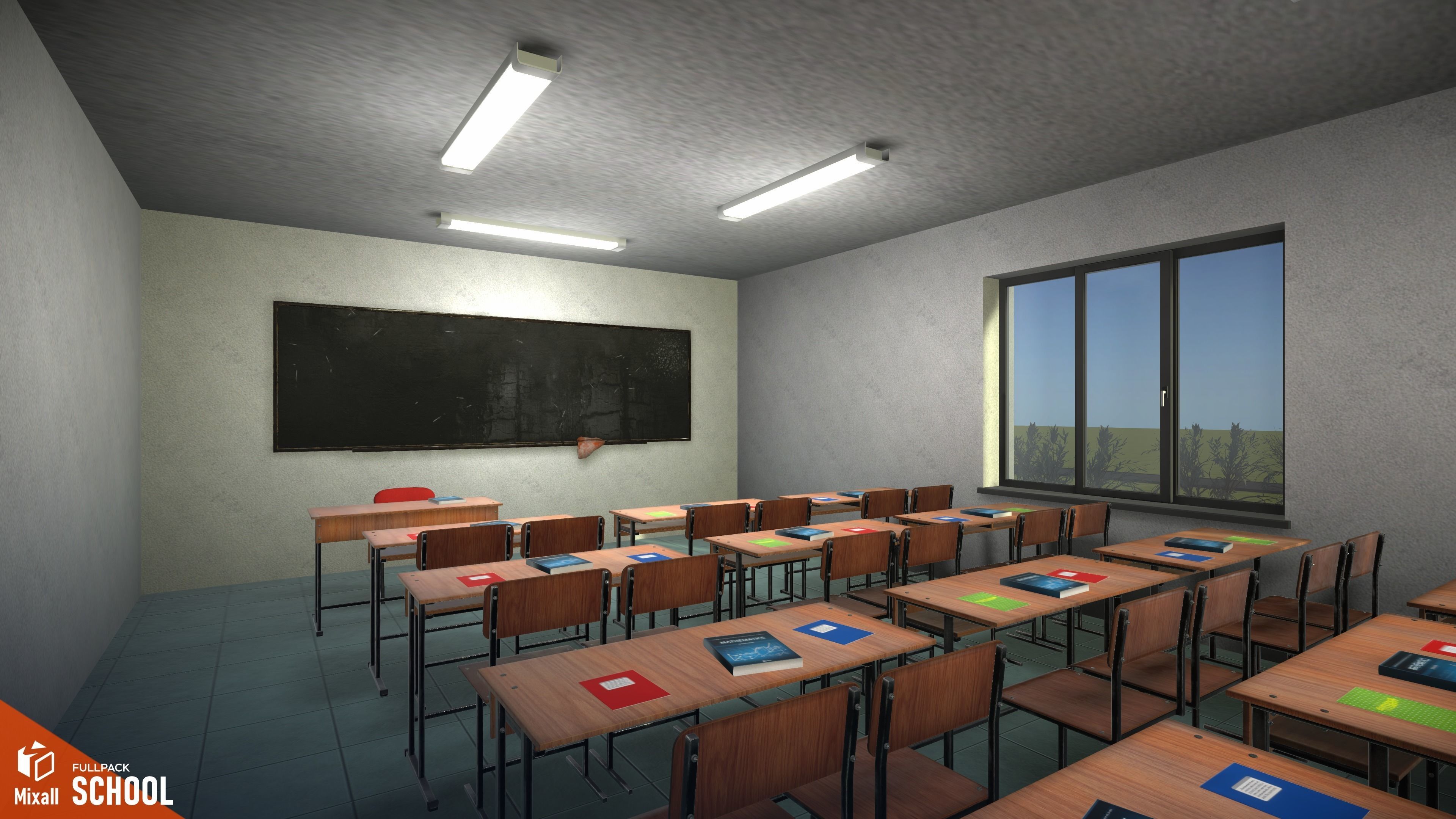 School - full pack Low-poly 3D model_2