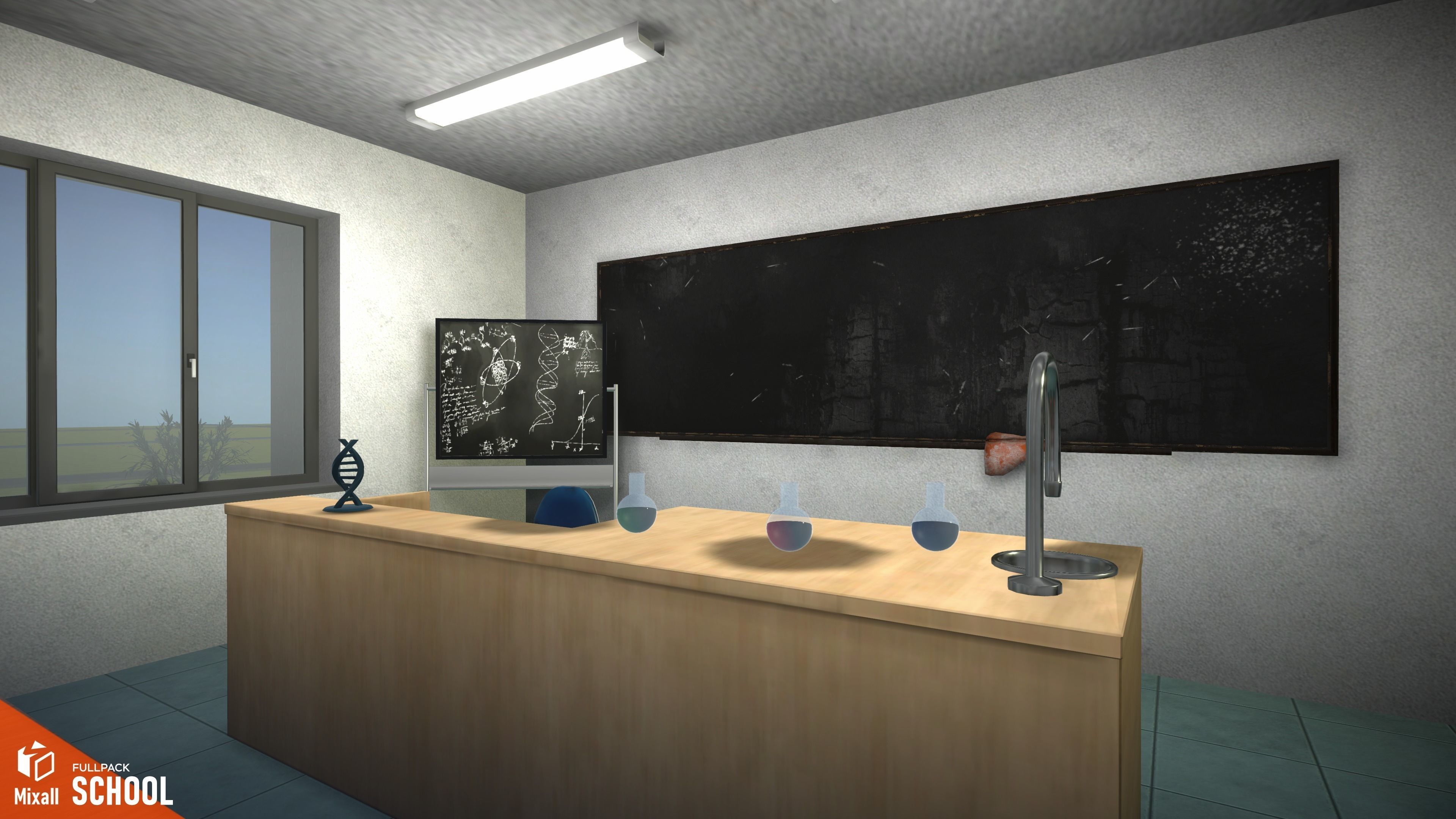 School - full pack Low-poly 3D model_15