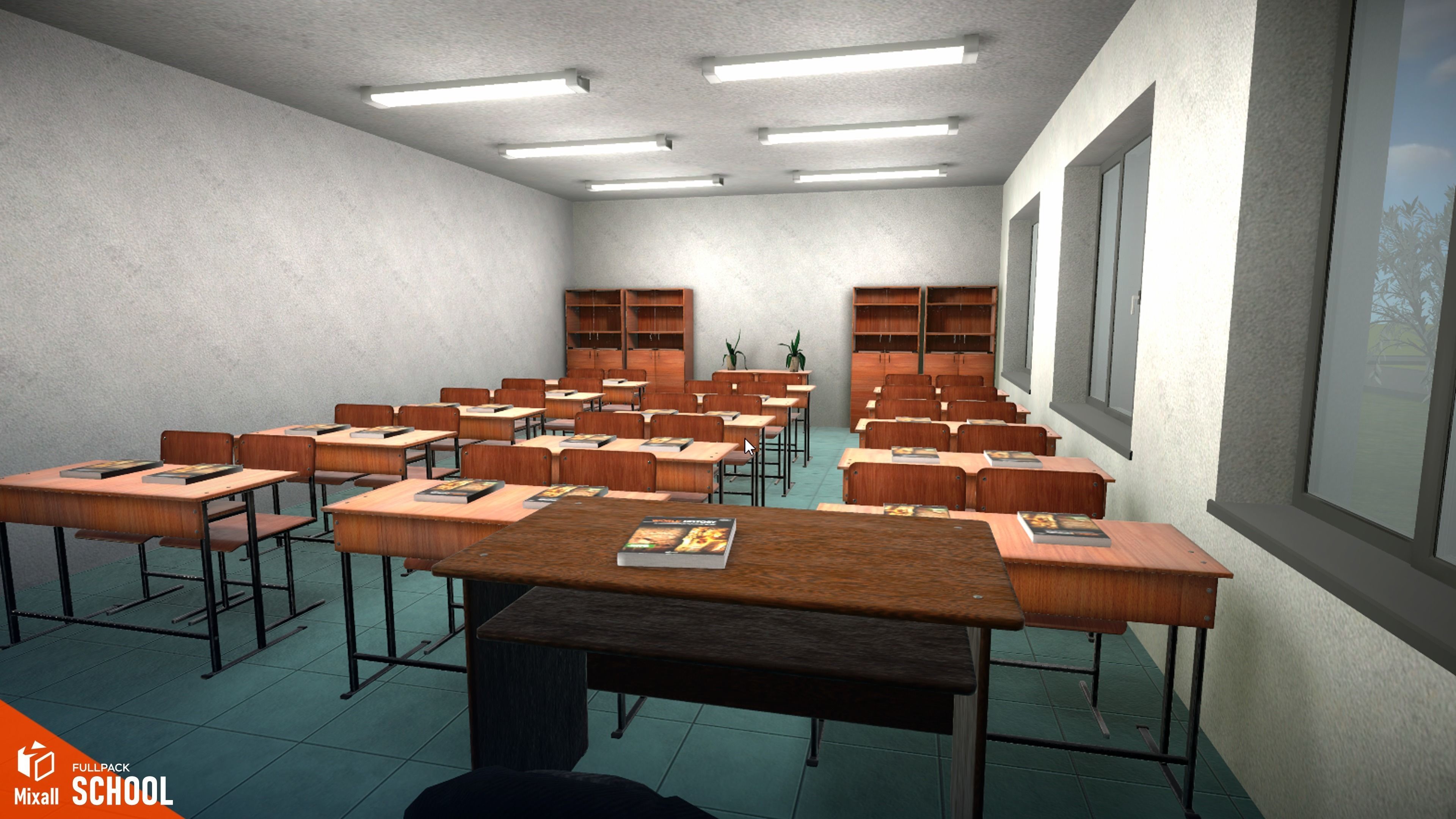 School - full pack Low-poly 3D model_4