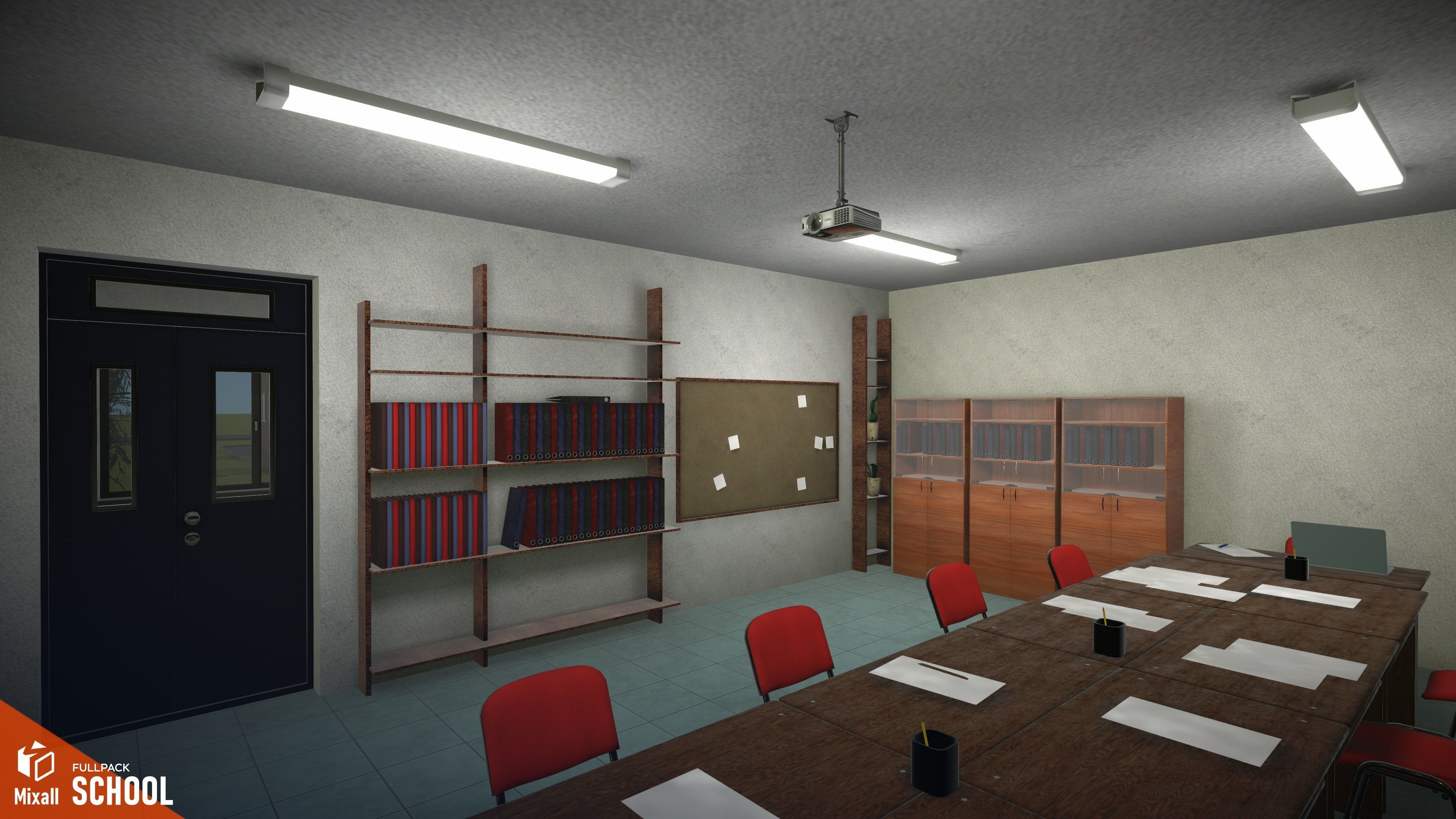 School - full pack Low-poly 3D model_3