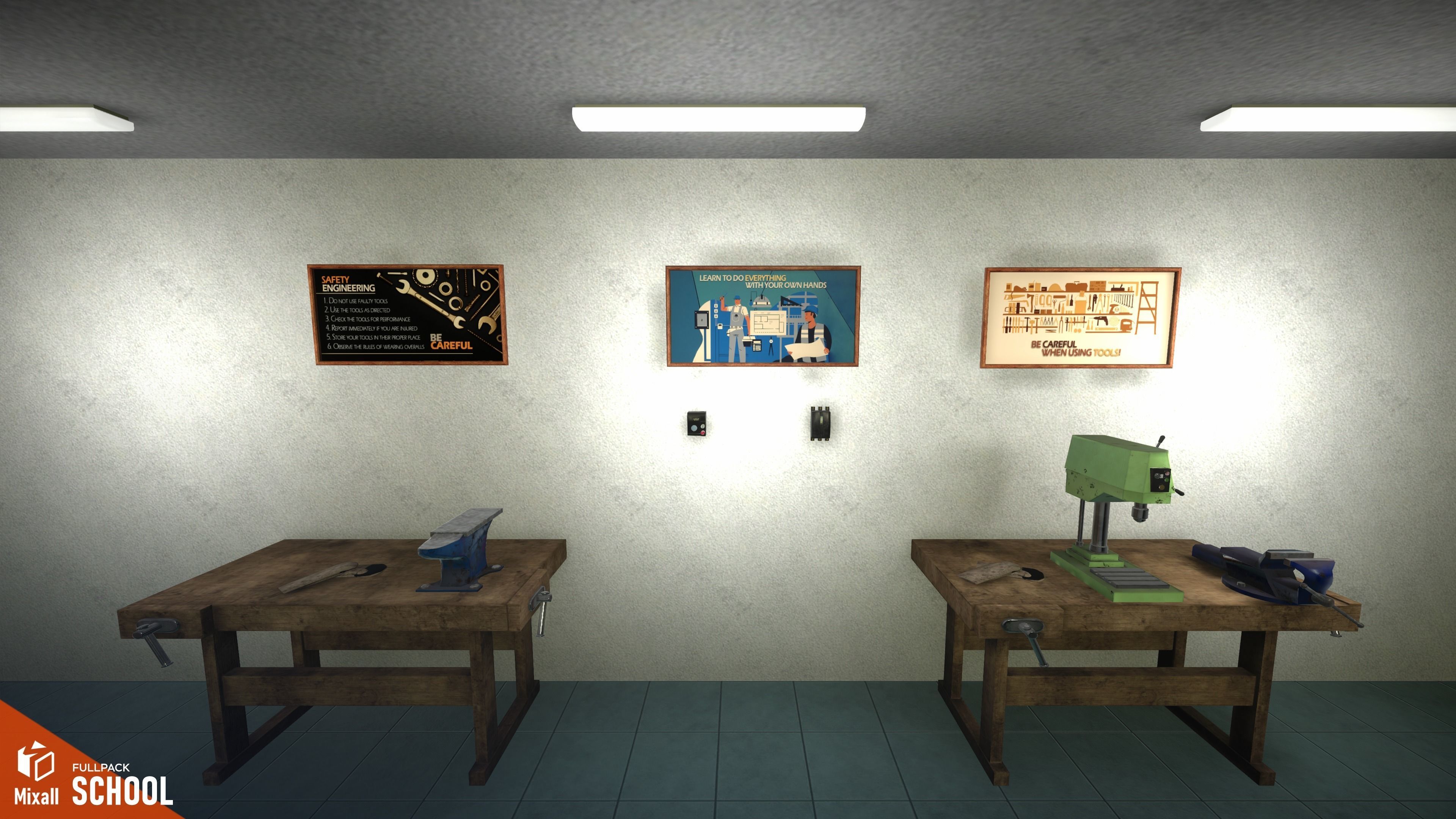 School - full pack Low-poly 3D model_6