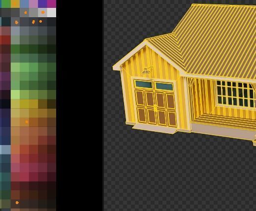 Classic American Country House with Garage Low-poly 3D model_9