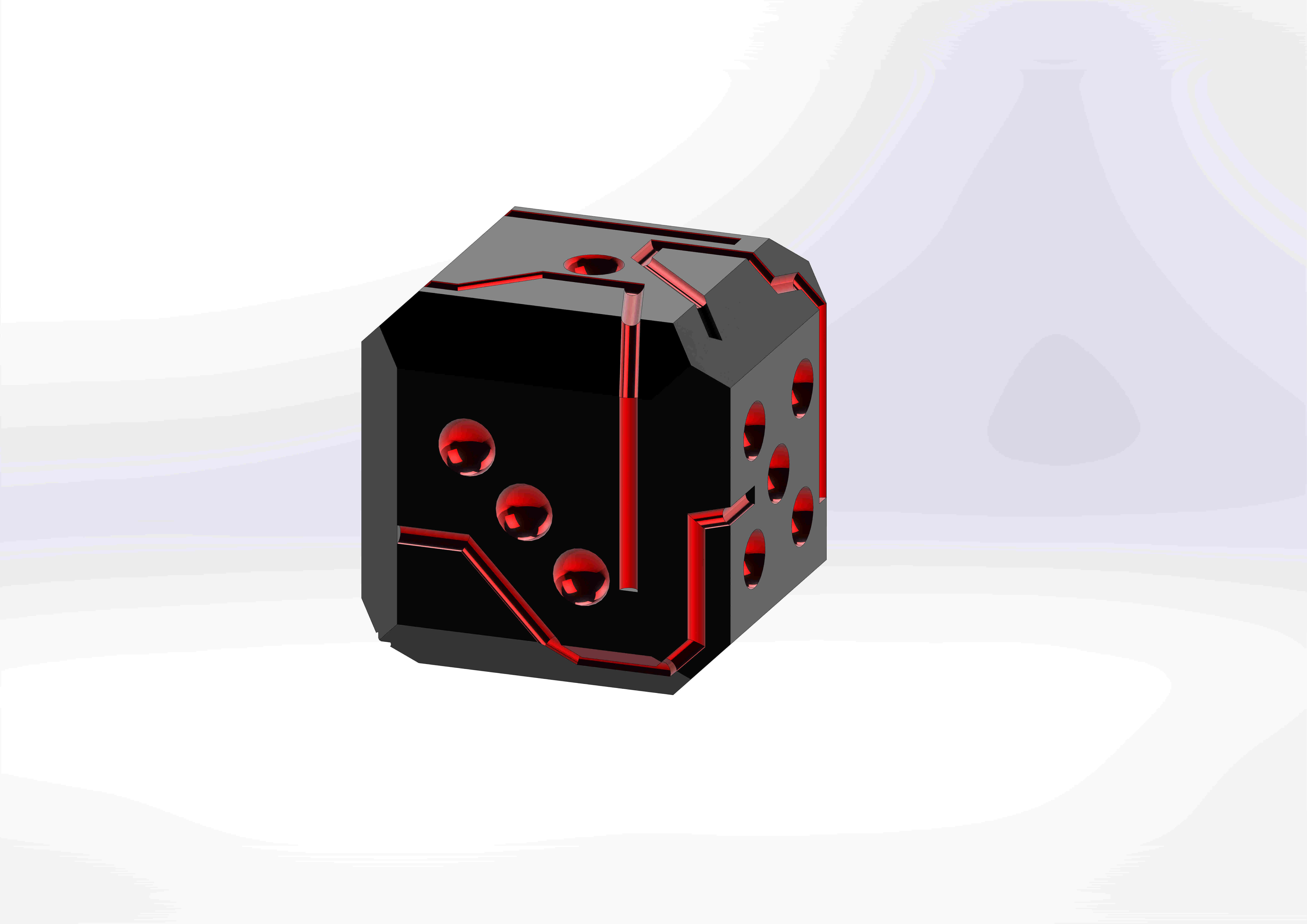 BLACK AND WHITE DICE 3D print model_2